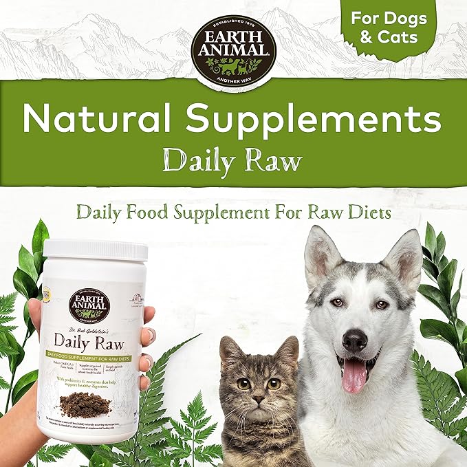 Earth Animal Dog Cat Daily Raw Food Supplement 1lbs