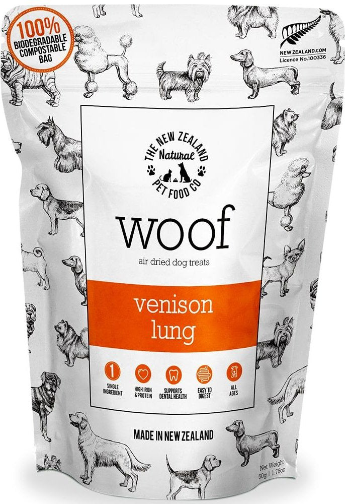 The New Zealand Woof Venison Lung Air Dried 1.76 oz