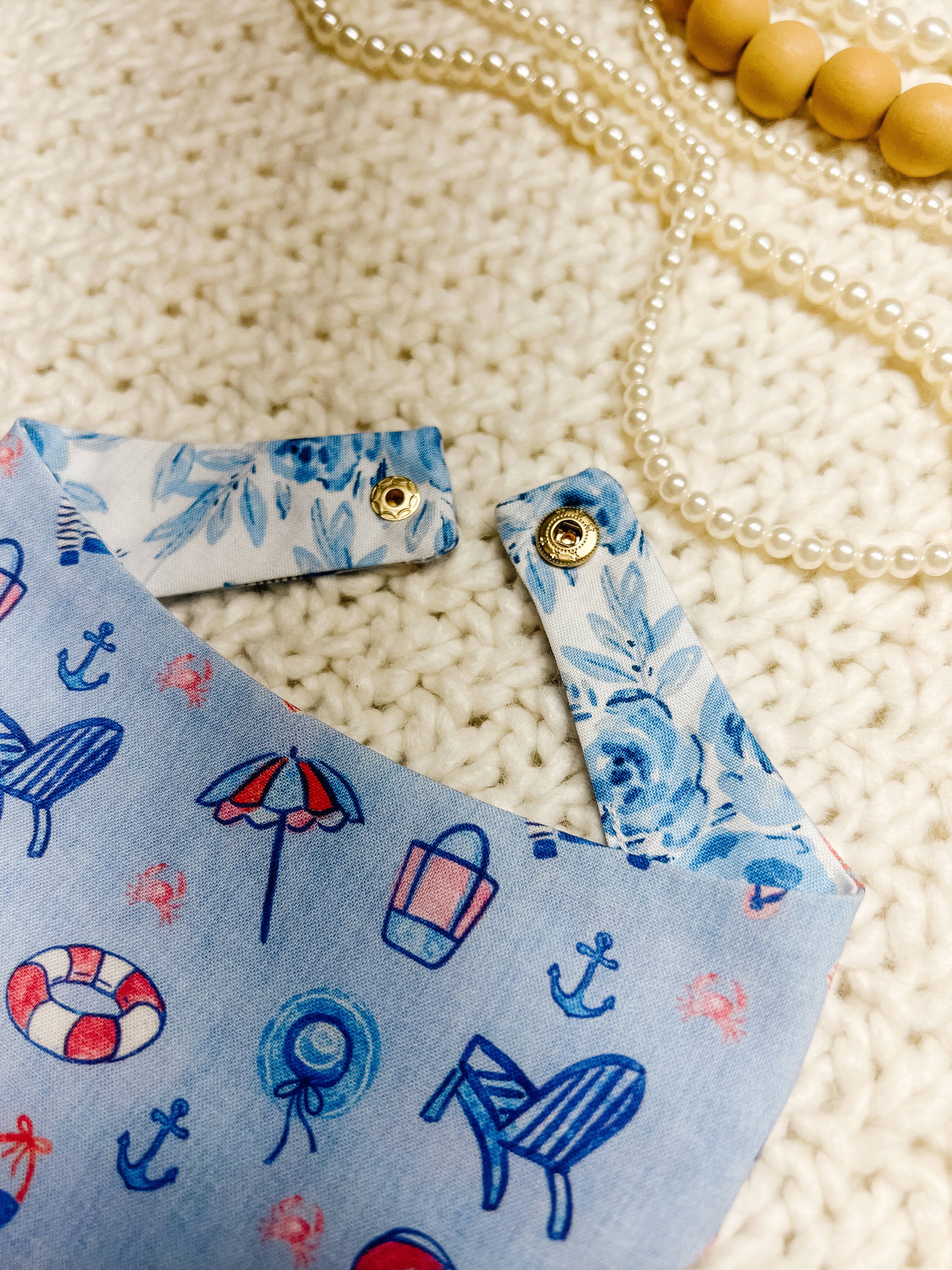 Stellaloo Summer Beach Snap-On Reversible Bandana