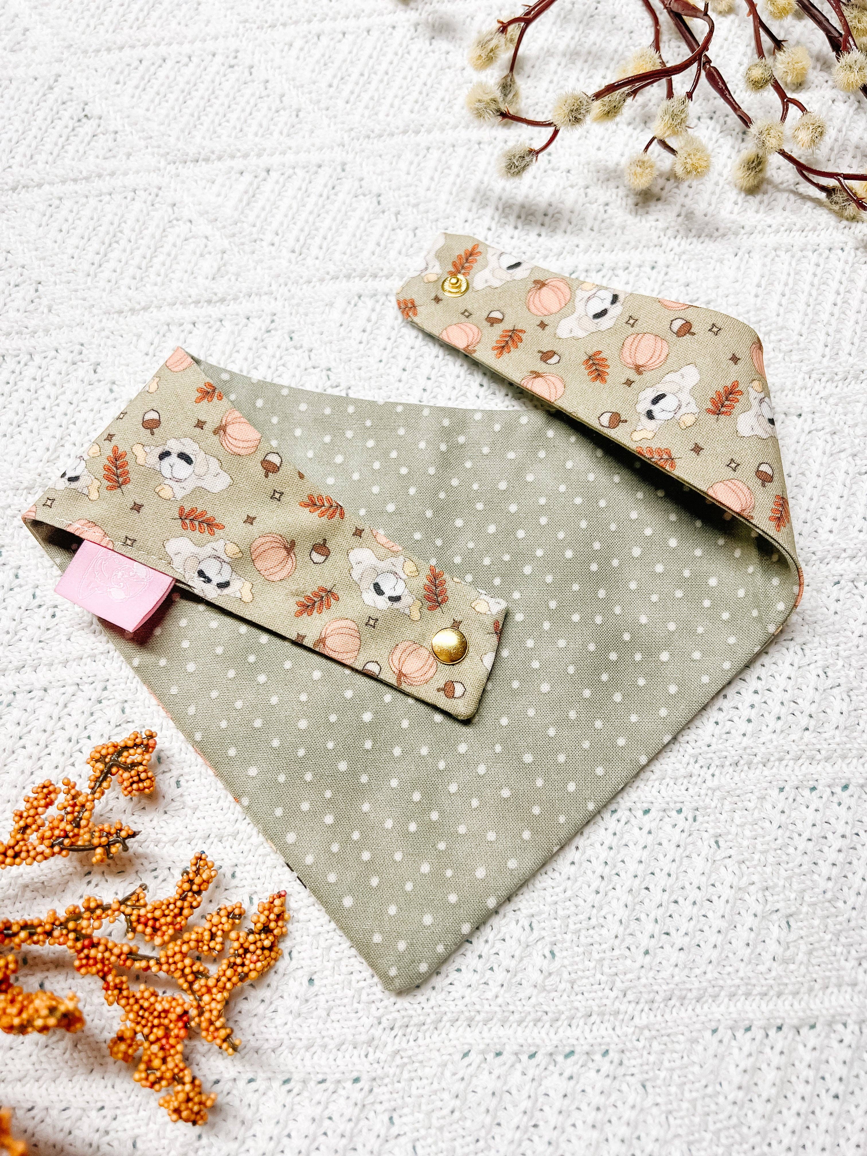 Stellaloo Fall Lamb Snap-On Reversible Dog Bandana