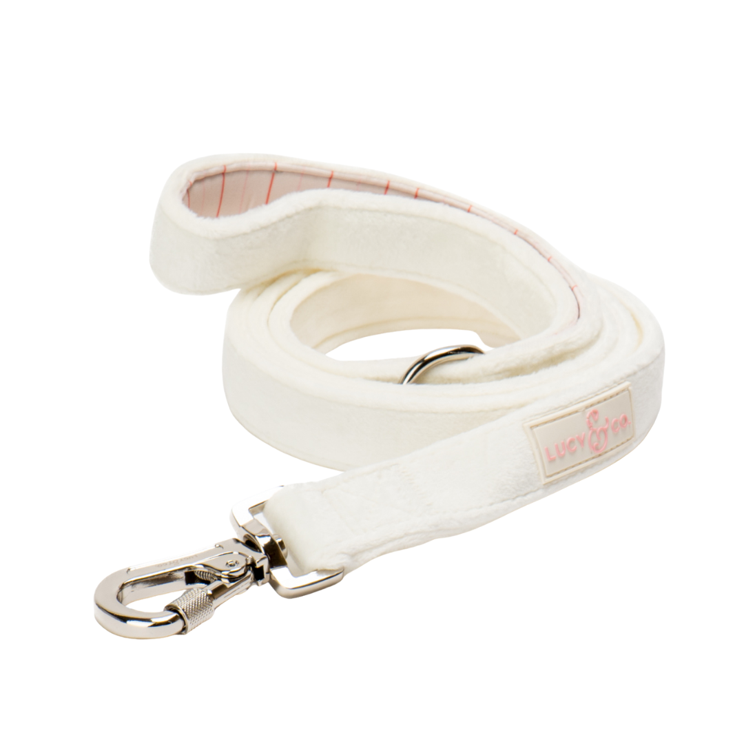 Lucy & Co. Soft White Velour Leash