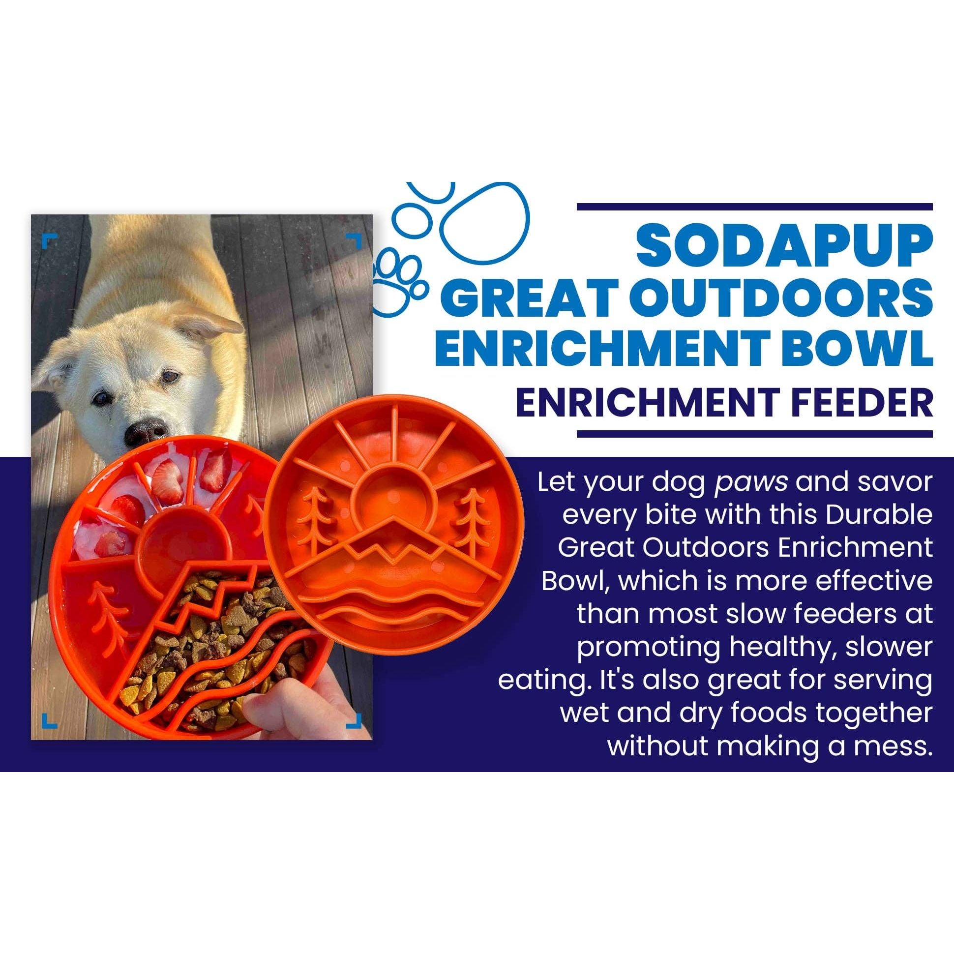 SodaPup Great Outdoors Design eBowl Enrichment Slow Feeder Bowl