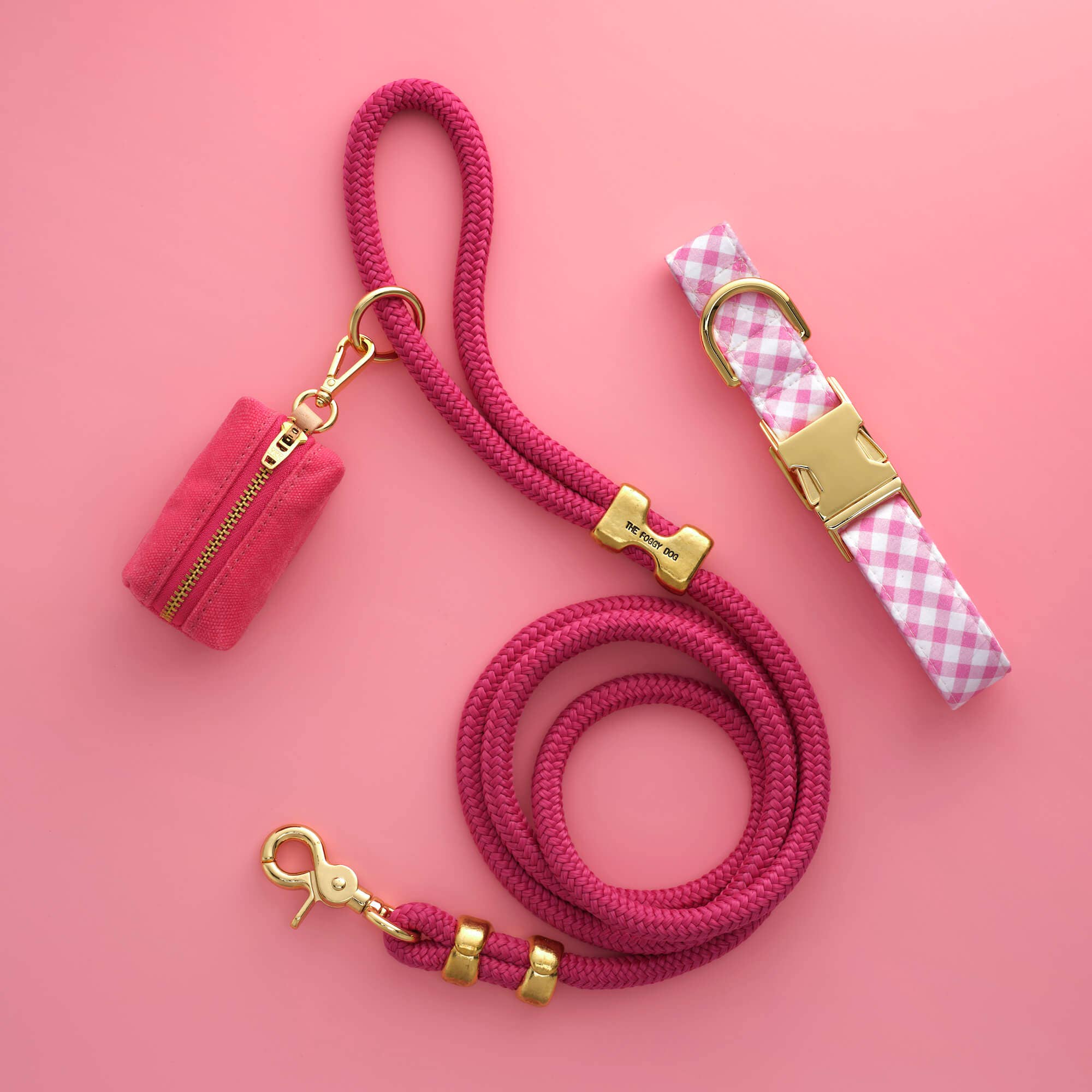 The Foggy Dog Hot Pink Marine Rope Dog Leash