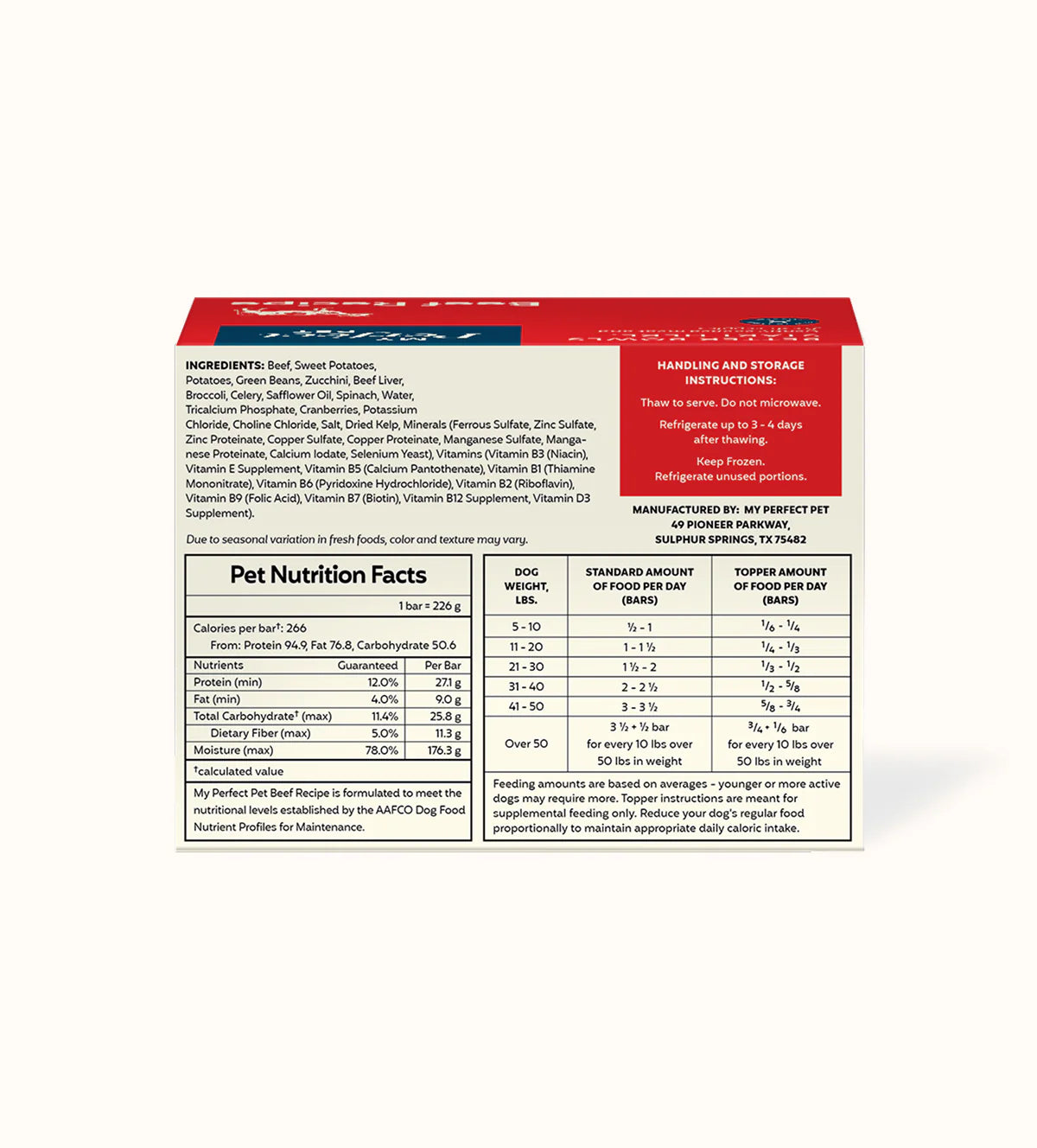 My Perfect Pet Knight's Beef & Vegetable 4lbs