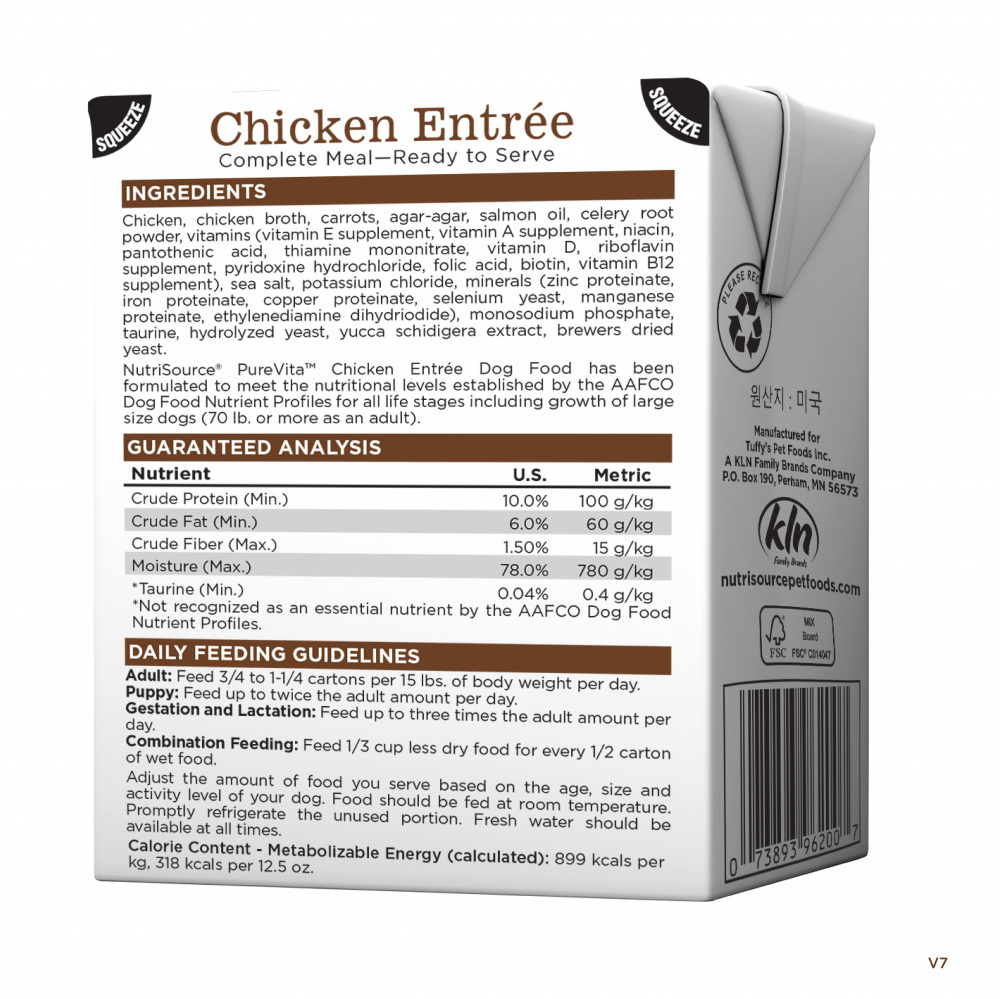 PURE VITA DOG CHICKEN GF TETRA PAK 12.5OZ