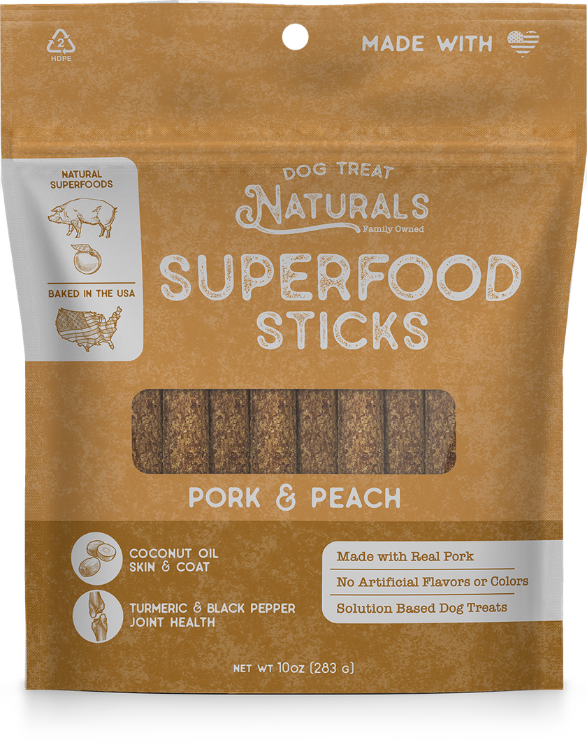 Dog Naturals Superfood Sticks Pork & Peach 10oz