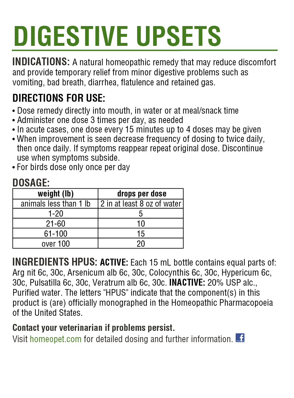 HOMEO PET DIGESTIVE UPSETS 15ml