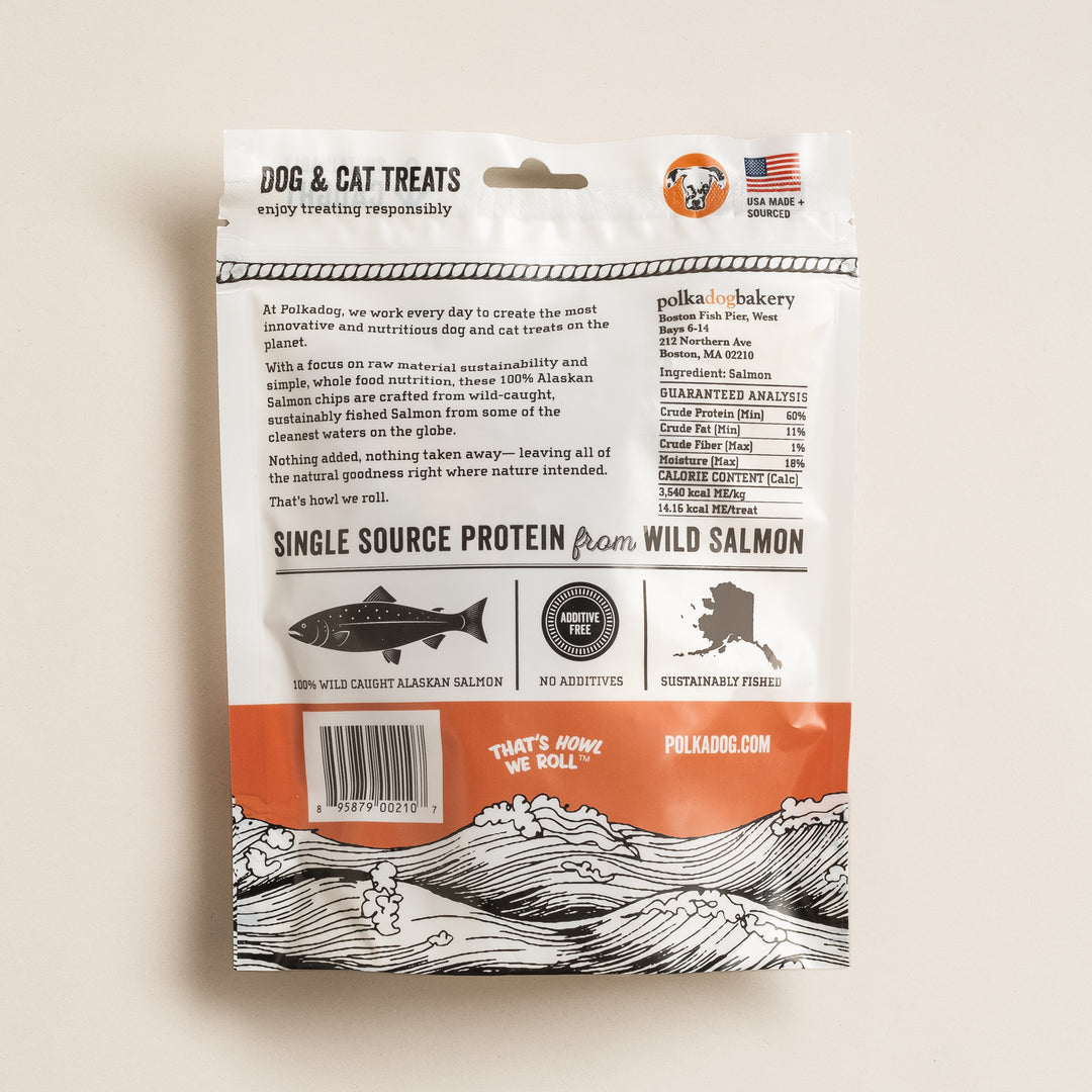 PolkaDog Bakery Salmon Chips Pouch 4oz