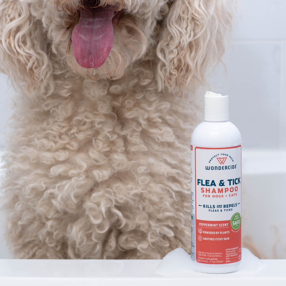 Wondercide dog flea tick shampoo peppermint 12oz