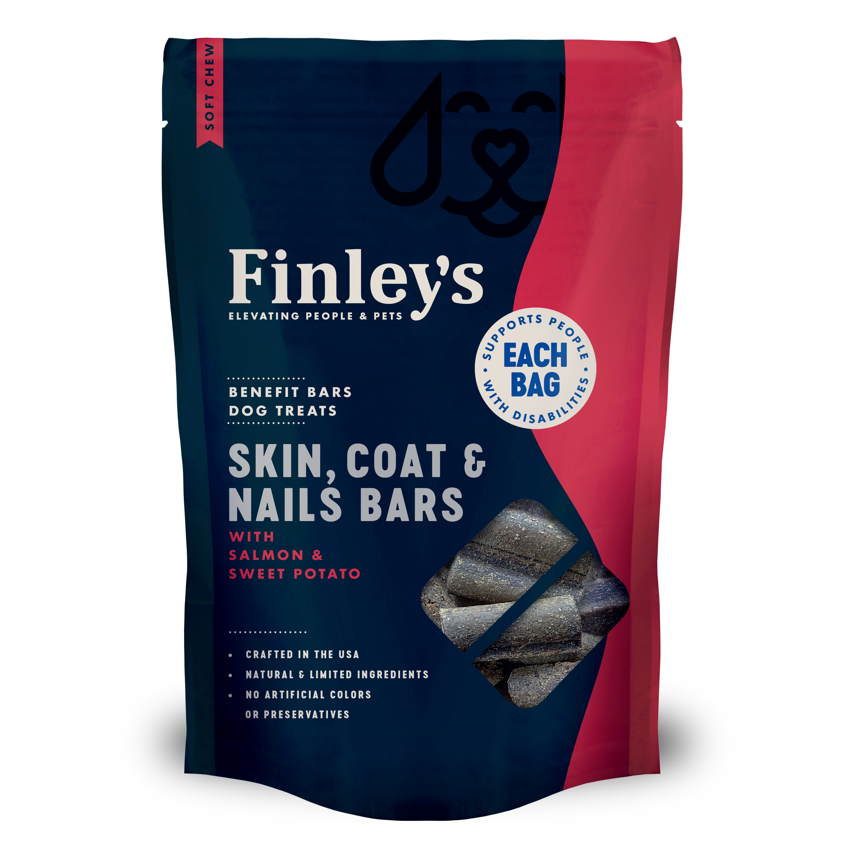Finley's Dog Soft Benefit Bars Skin Coat Nails Treat 6oz LP
