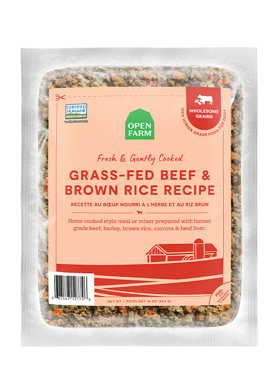 Open Farm Grass-Fed Beef & Brown Rice Gently Cooked Recipe 8oz