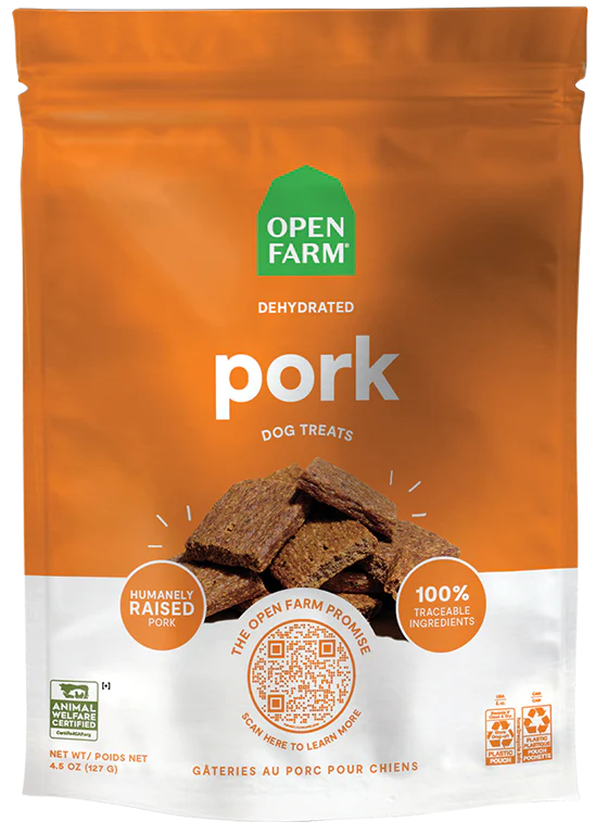 Open Farm Dog Pork Dehydrated Treat 4.5oz