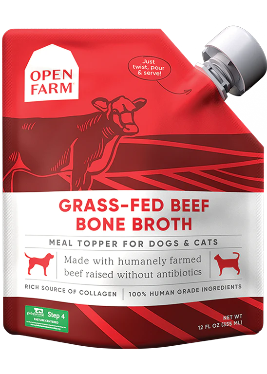 Open Farm Grass-Fed Beef Bone Broth for Dogs 12oz