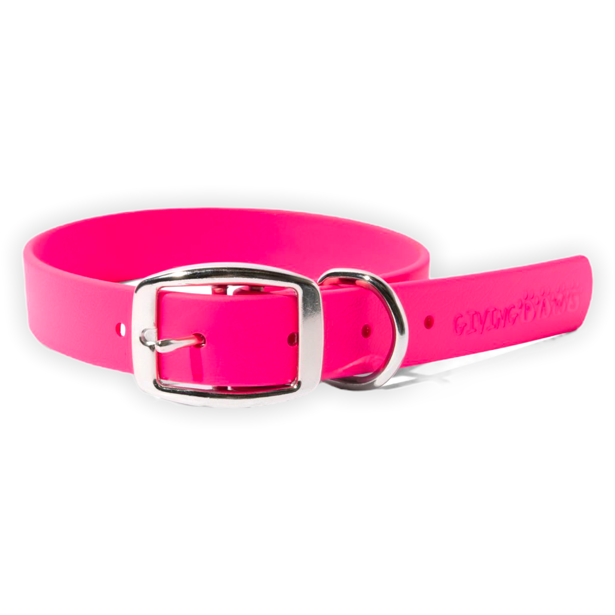 Giving Paws Vegan Leather Collar Hot Pink