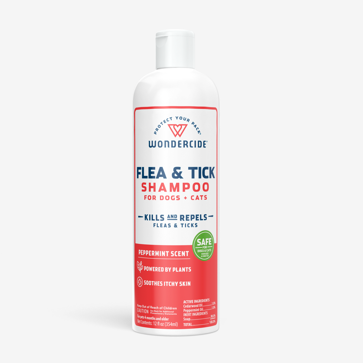 Wondercide dog flea tick shampoo peppermint 12oz