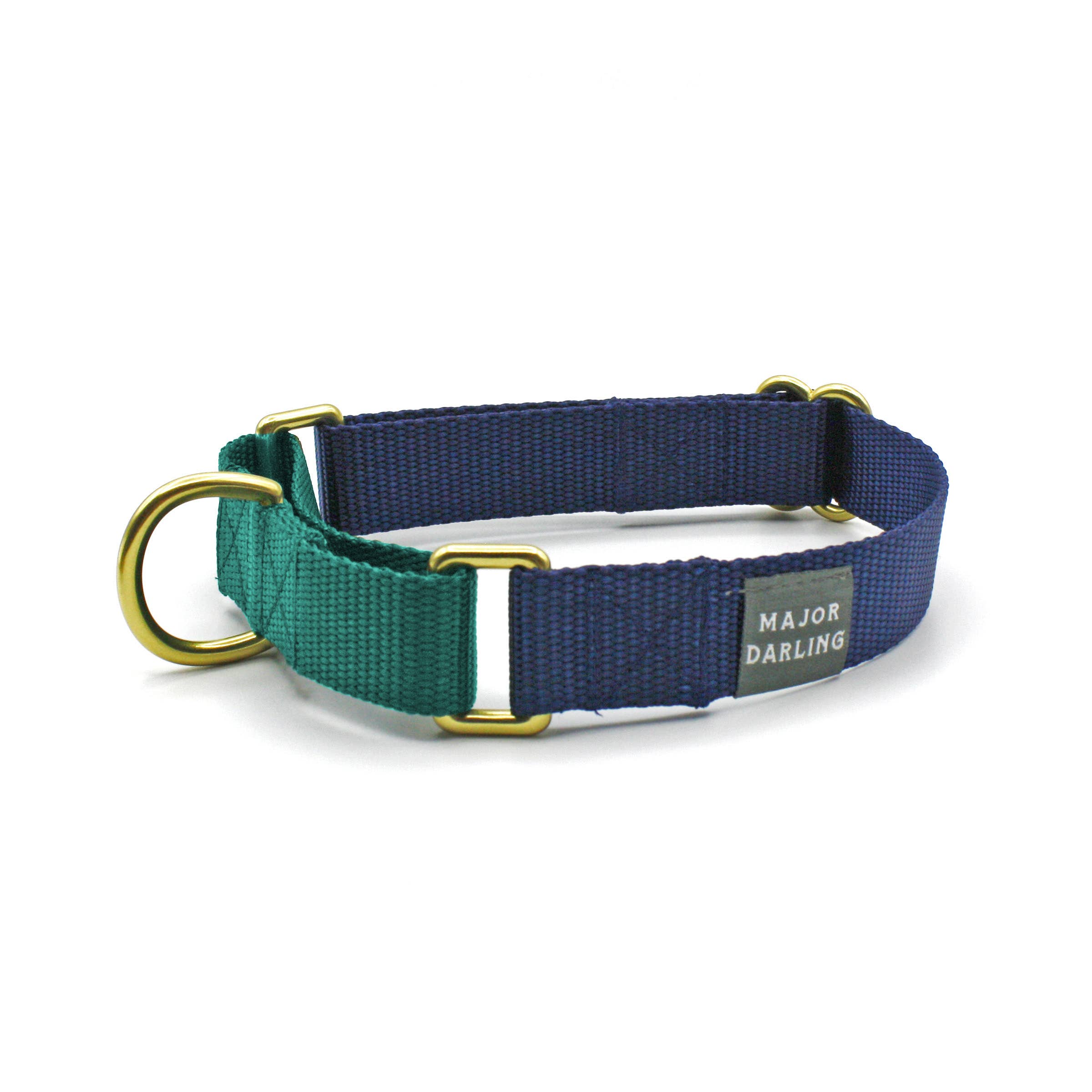 Martingale Collar / Navy + Teal