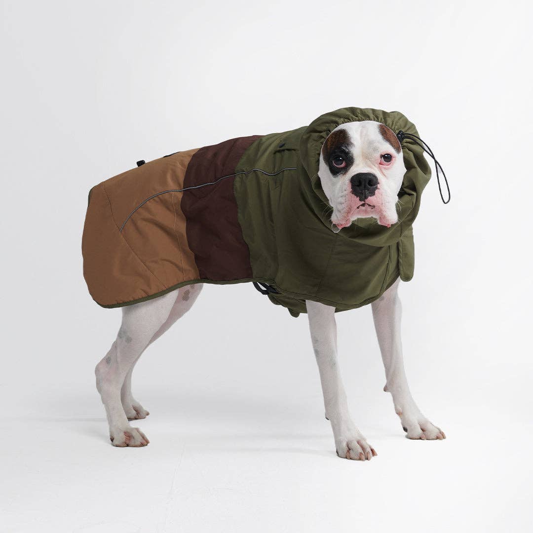 SparkPaws Breatheshield™ Dog Raincoat - Green Brown Tan