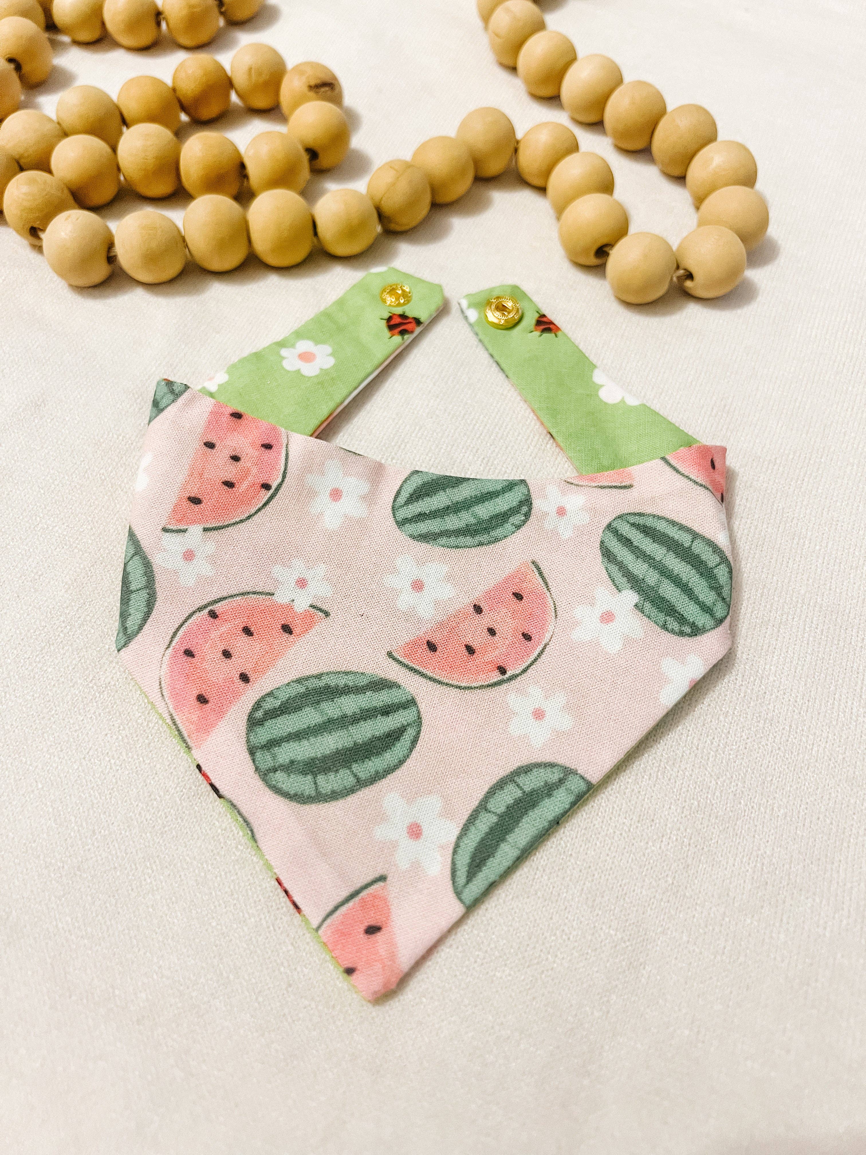 StellaLoo Watermelon Snap-On Reversible Bandana