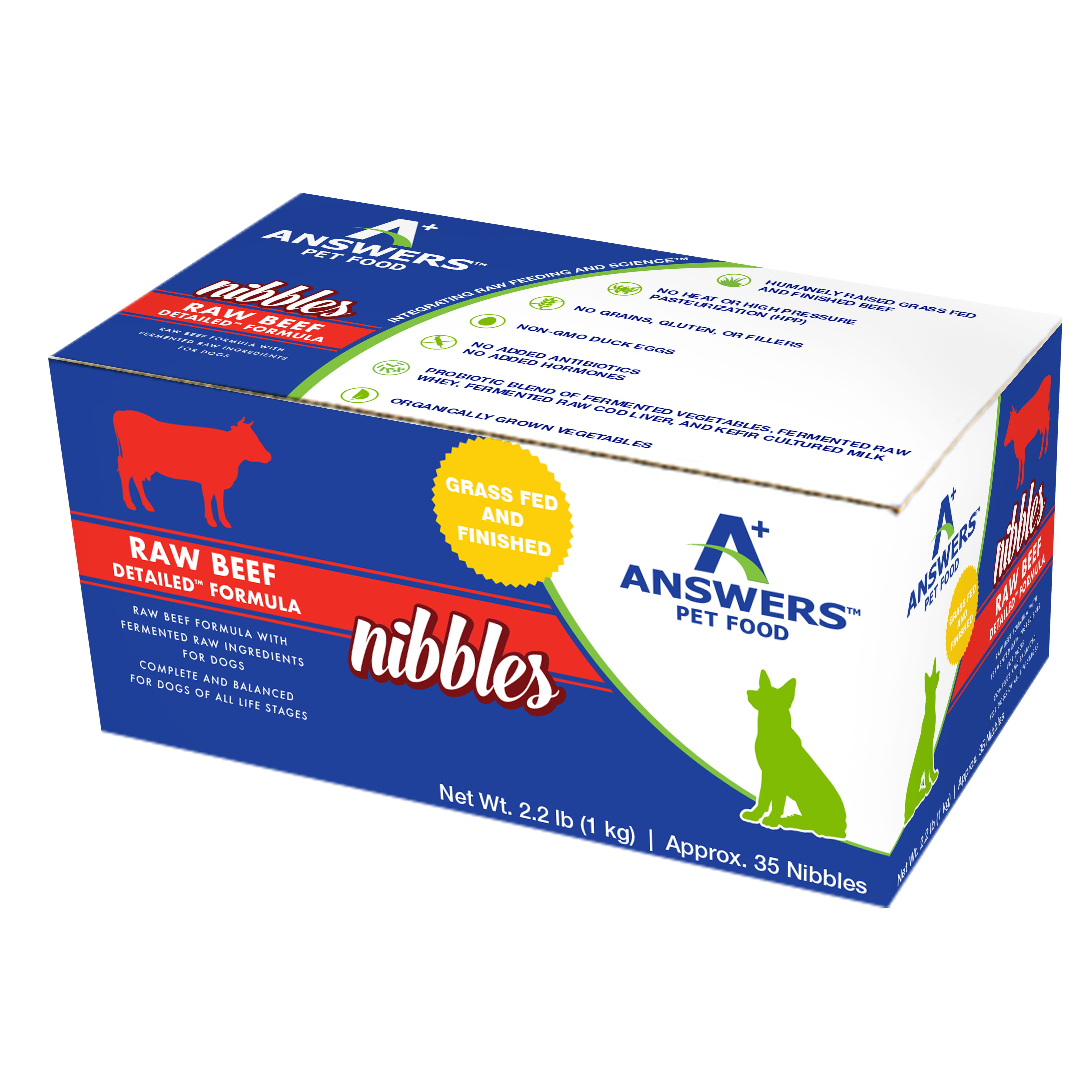 Answers Dog Detailed Nibbles Beef Frozen 2.2 lbs