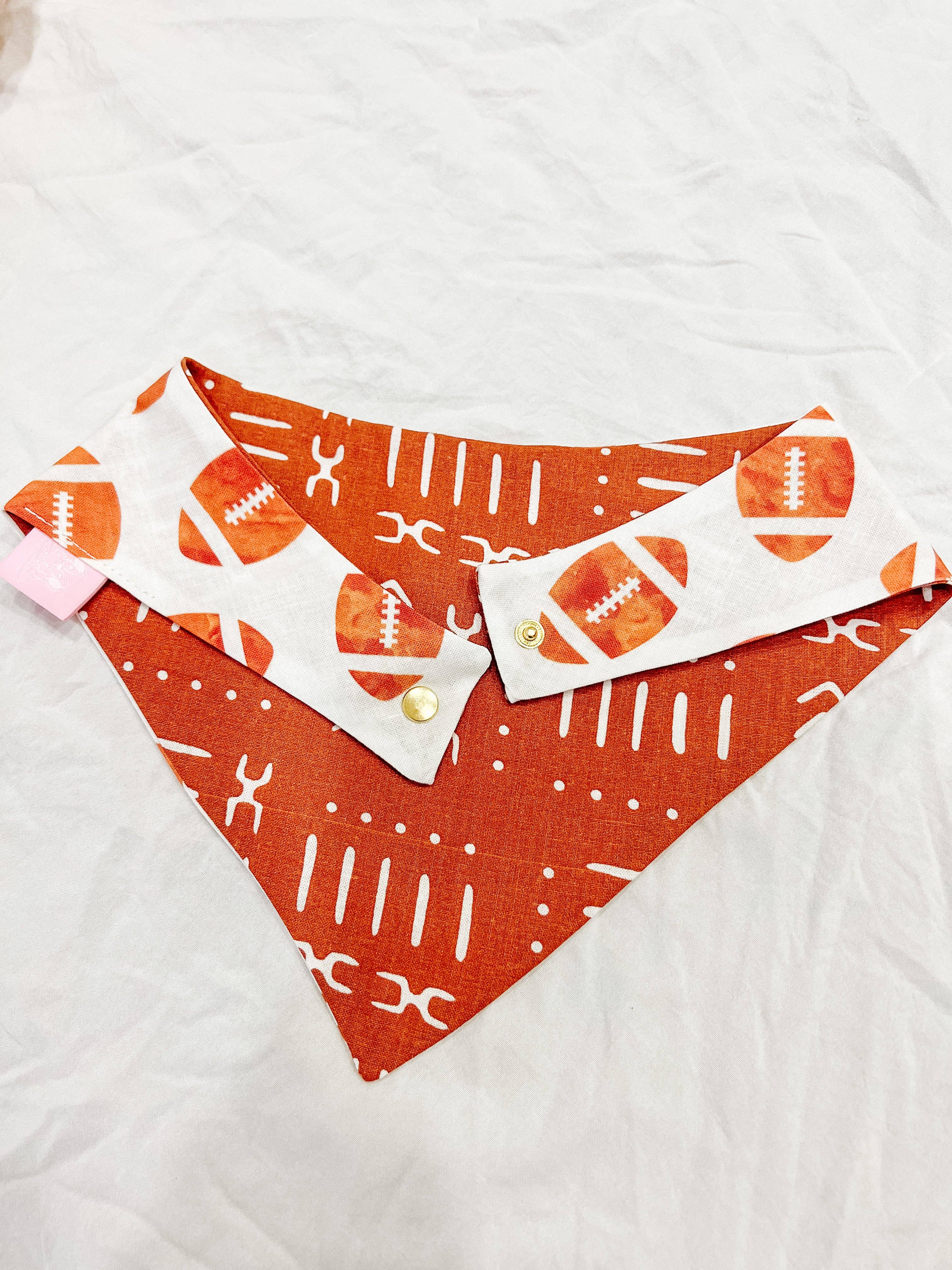 Stellaloo Football Snap-On Reversible Dog Bandana