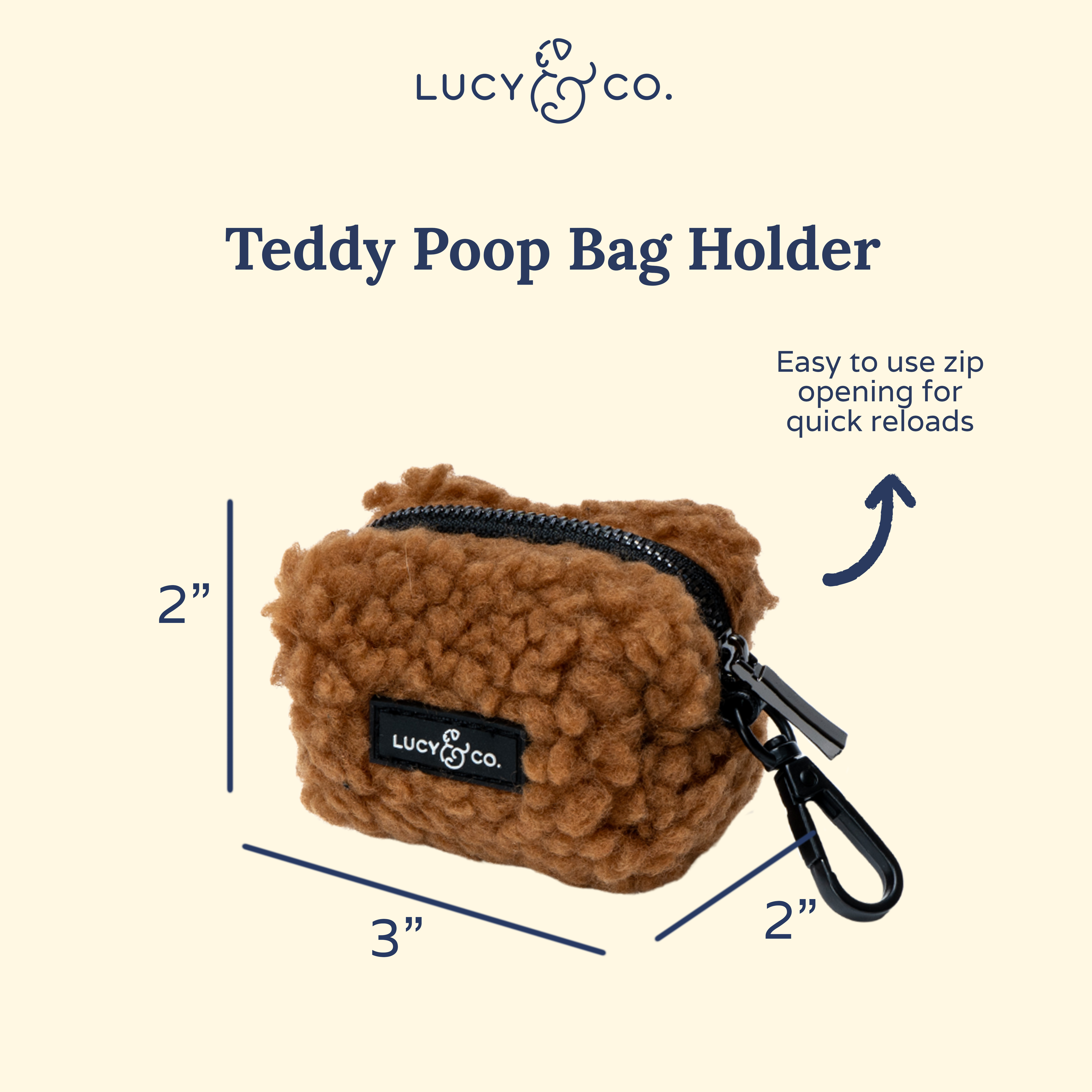 Lucy & Co. Cinnamon Teddy Poop Bag Holder