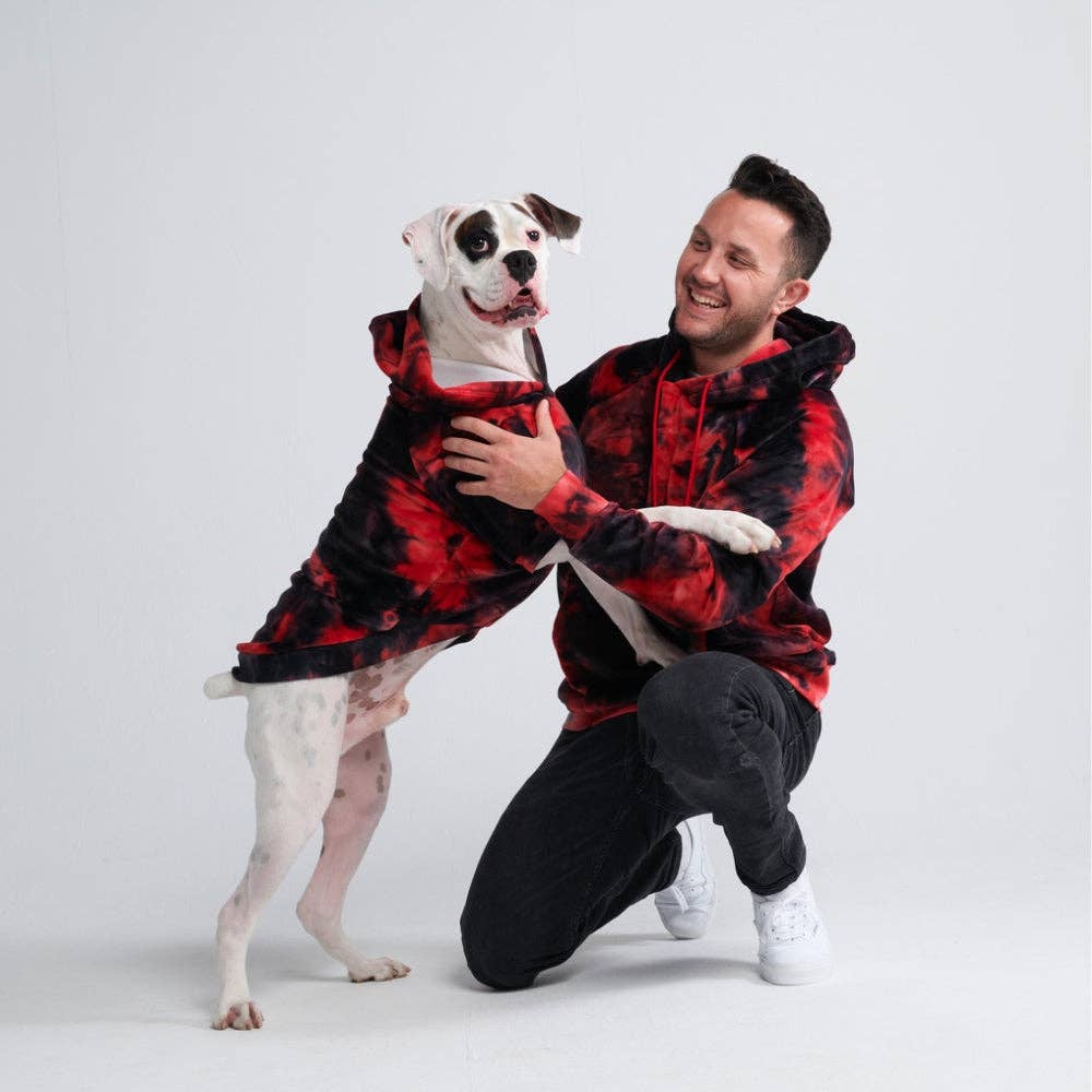 Sparkpaws Red & Black Velvet Dog Hoodie