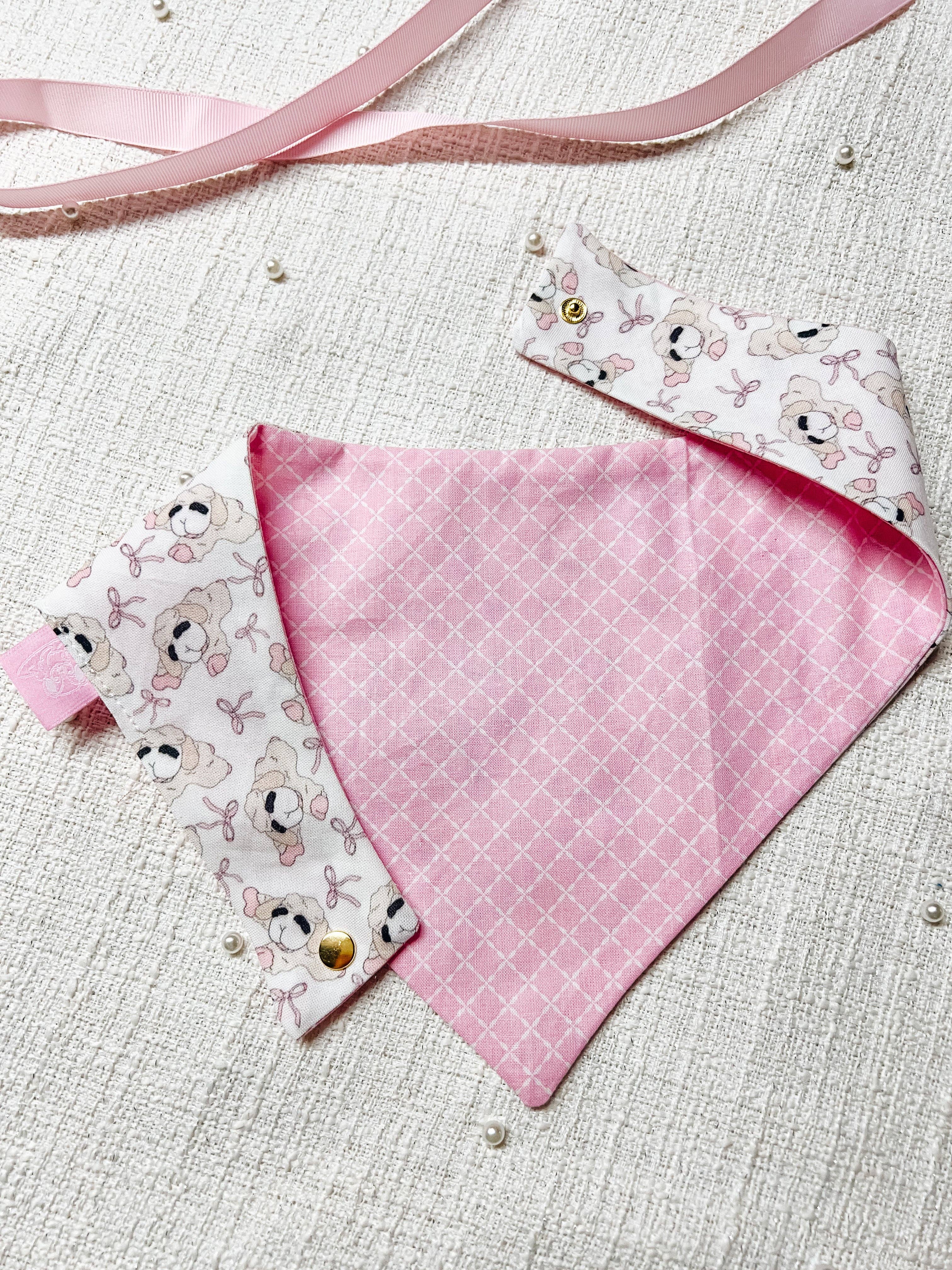 StellaLoo Coquette Lamb Snap-On Reversible Bandana