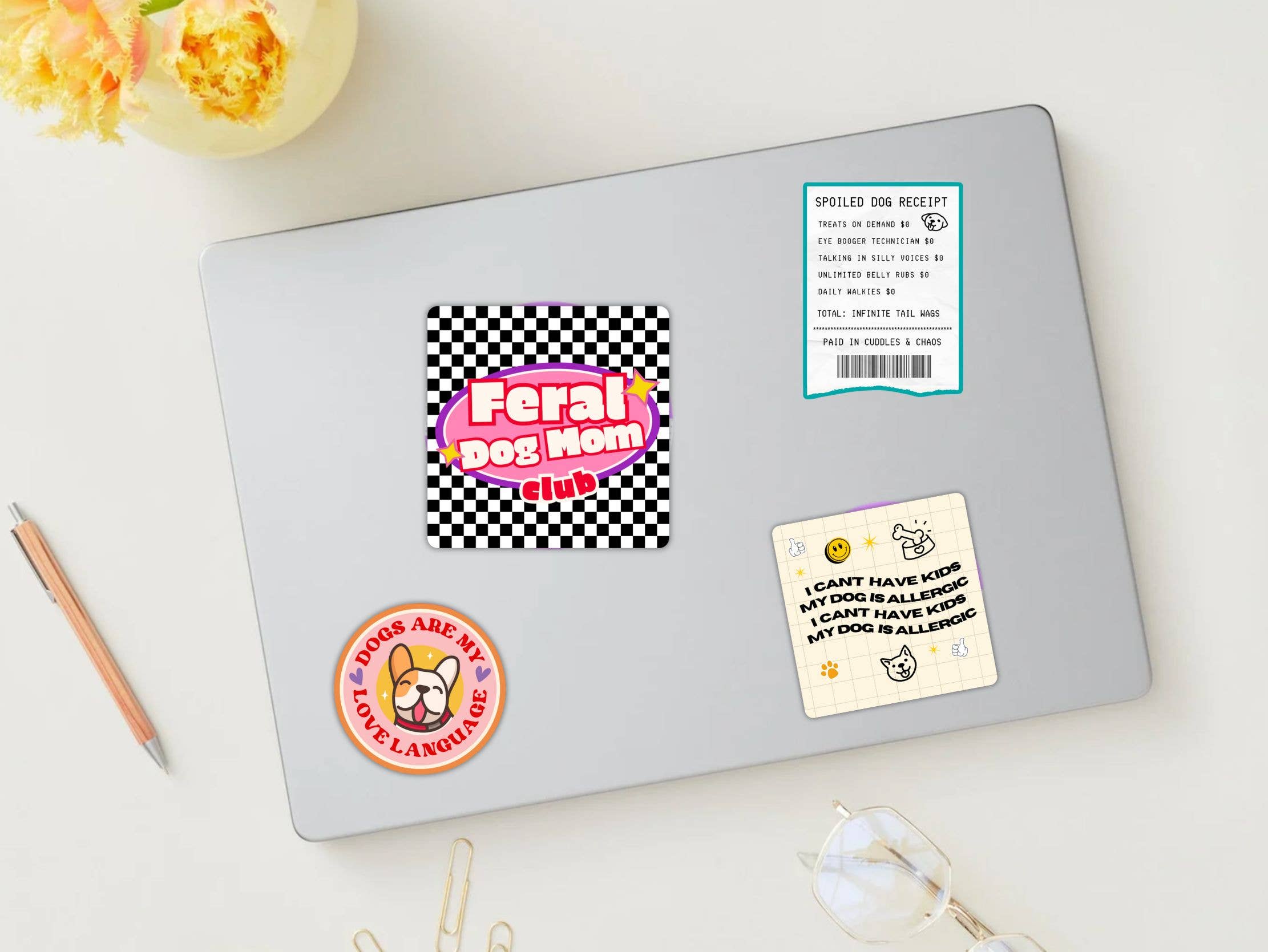 Bad Tags Spoiled Dog Sticker