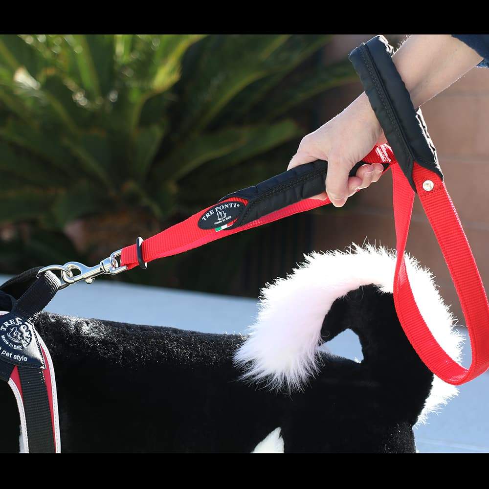 Tre Ponti Double Handle Leash 41" Black