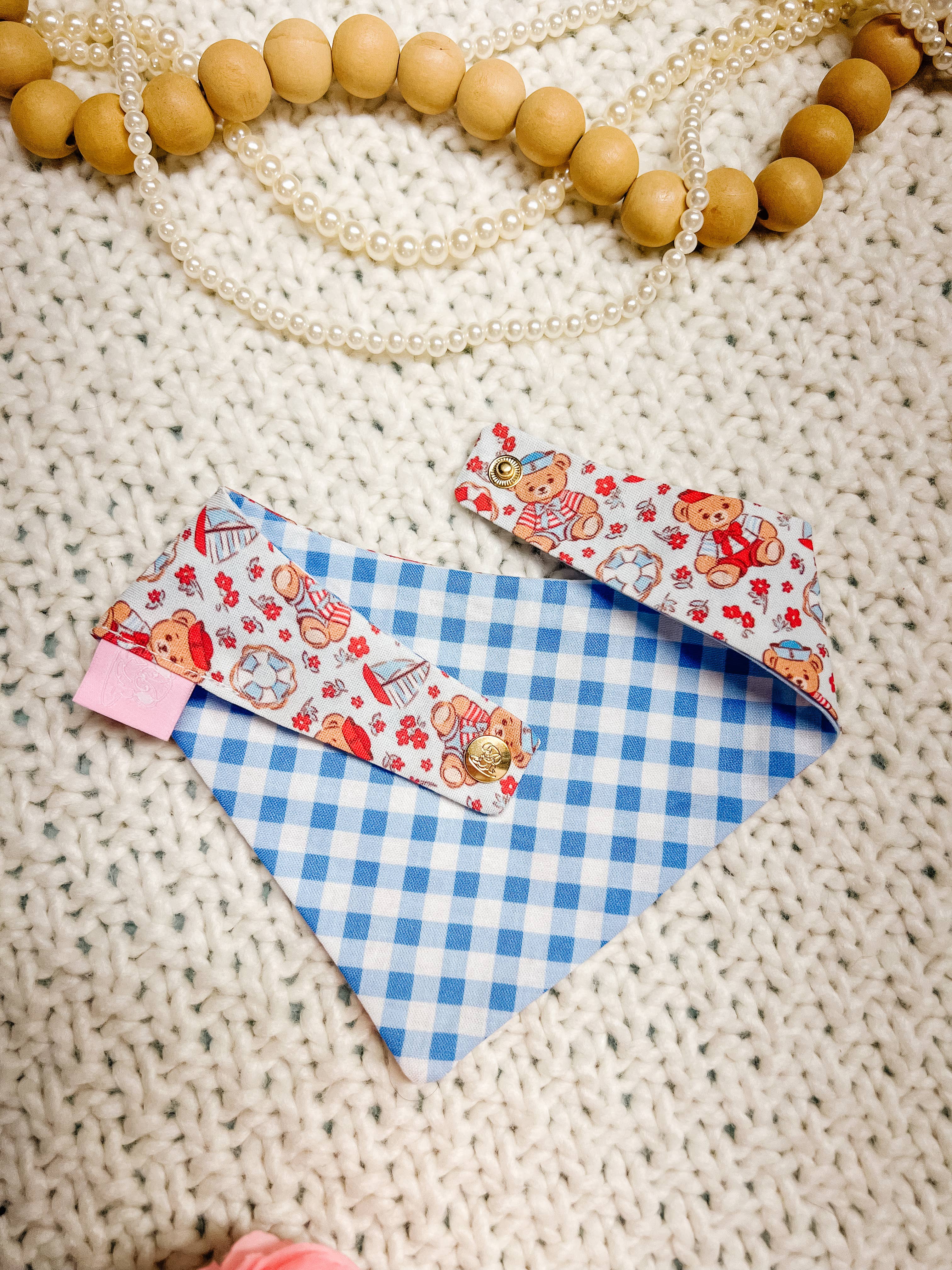 Stellaloo American Bear Snap-On Dog Bandana Reversible