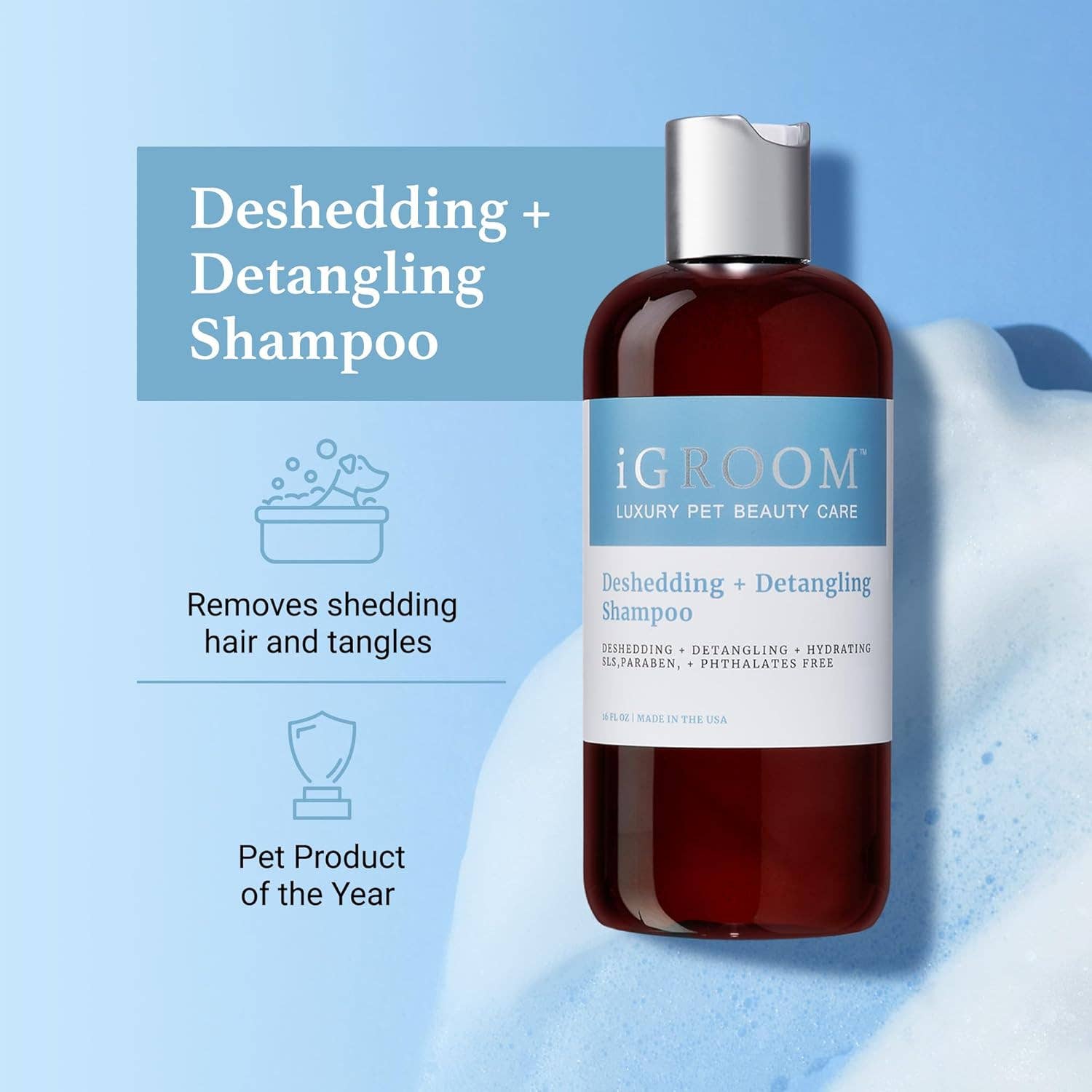iGroom Deshedding & Detangling Shampoo 16oz