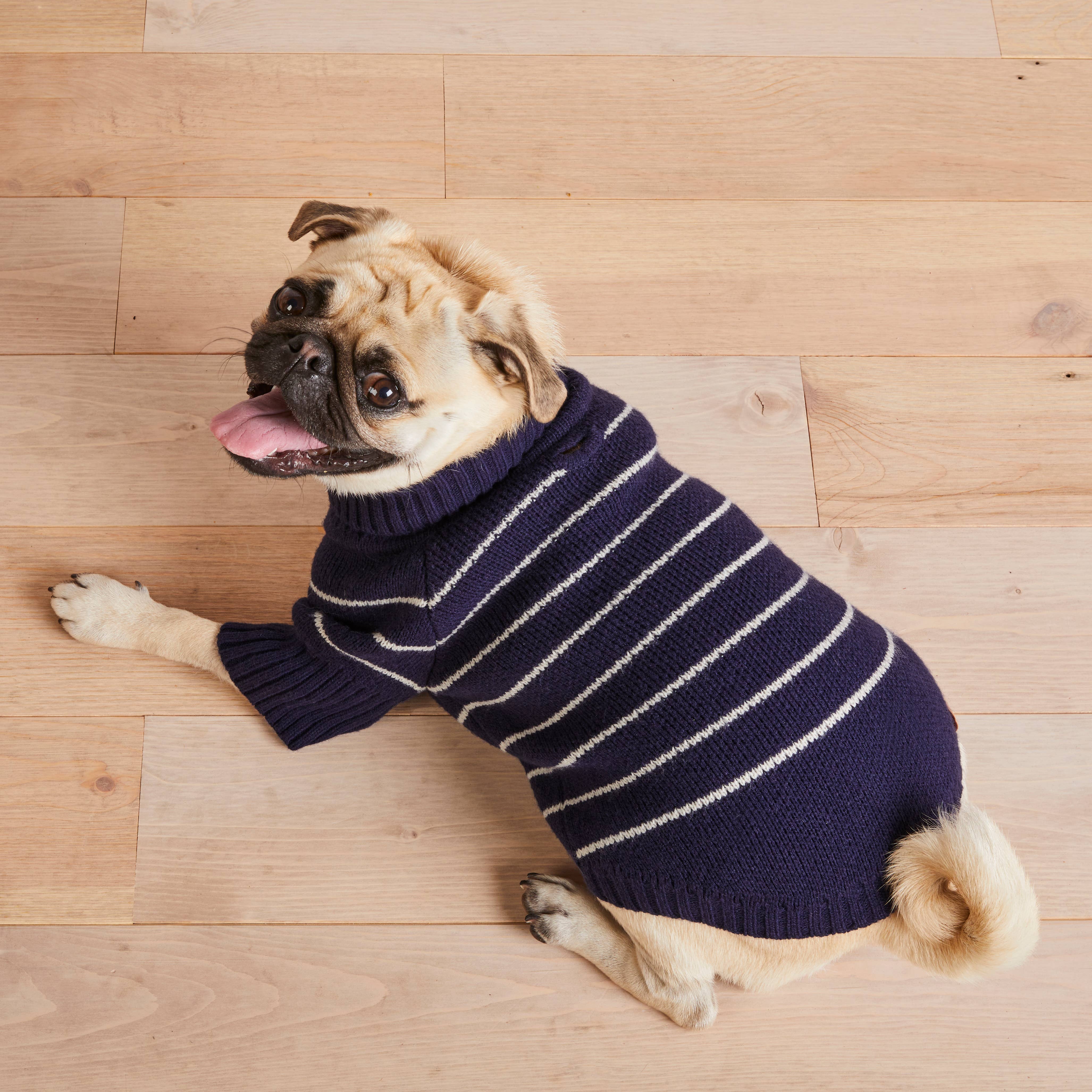 The Foggy Dog x Draper James Mariner Stripe Dog Sweater