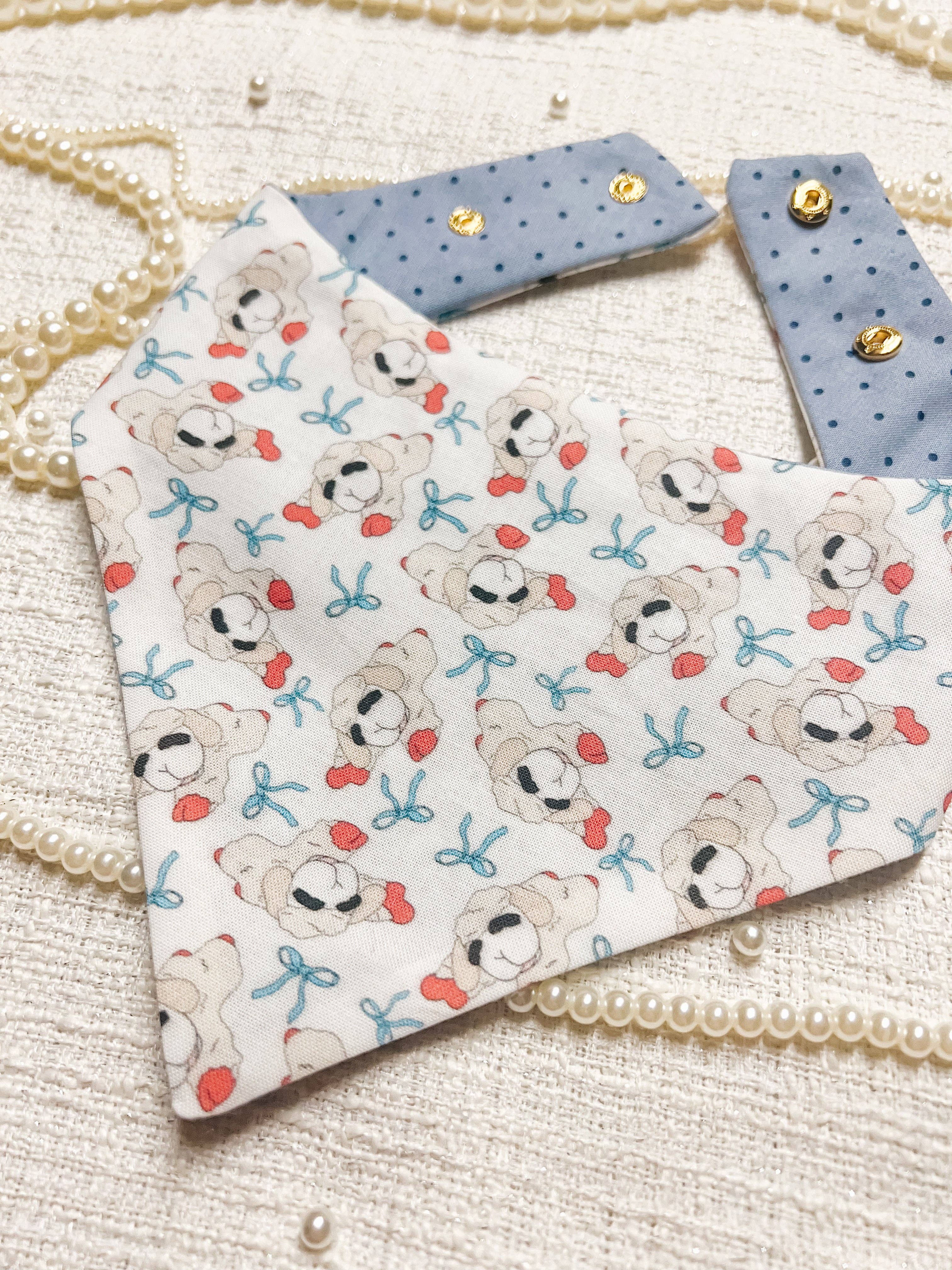 Stellaloo Coquette Lamb Snap-On Reversible Bandana