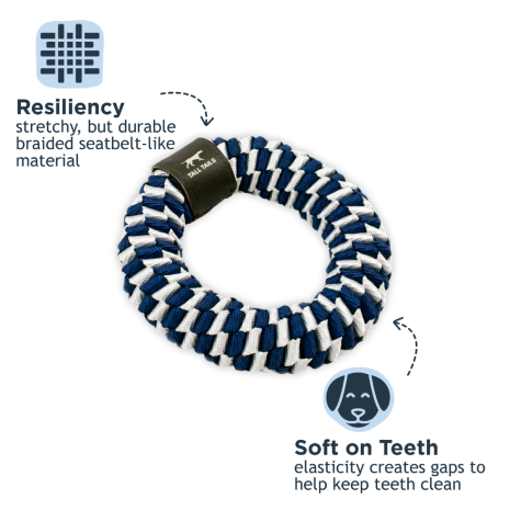 Tall Tails Dog Braided Ring Navy