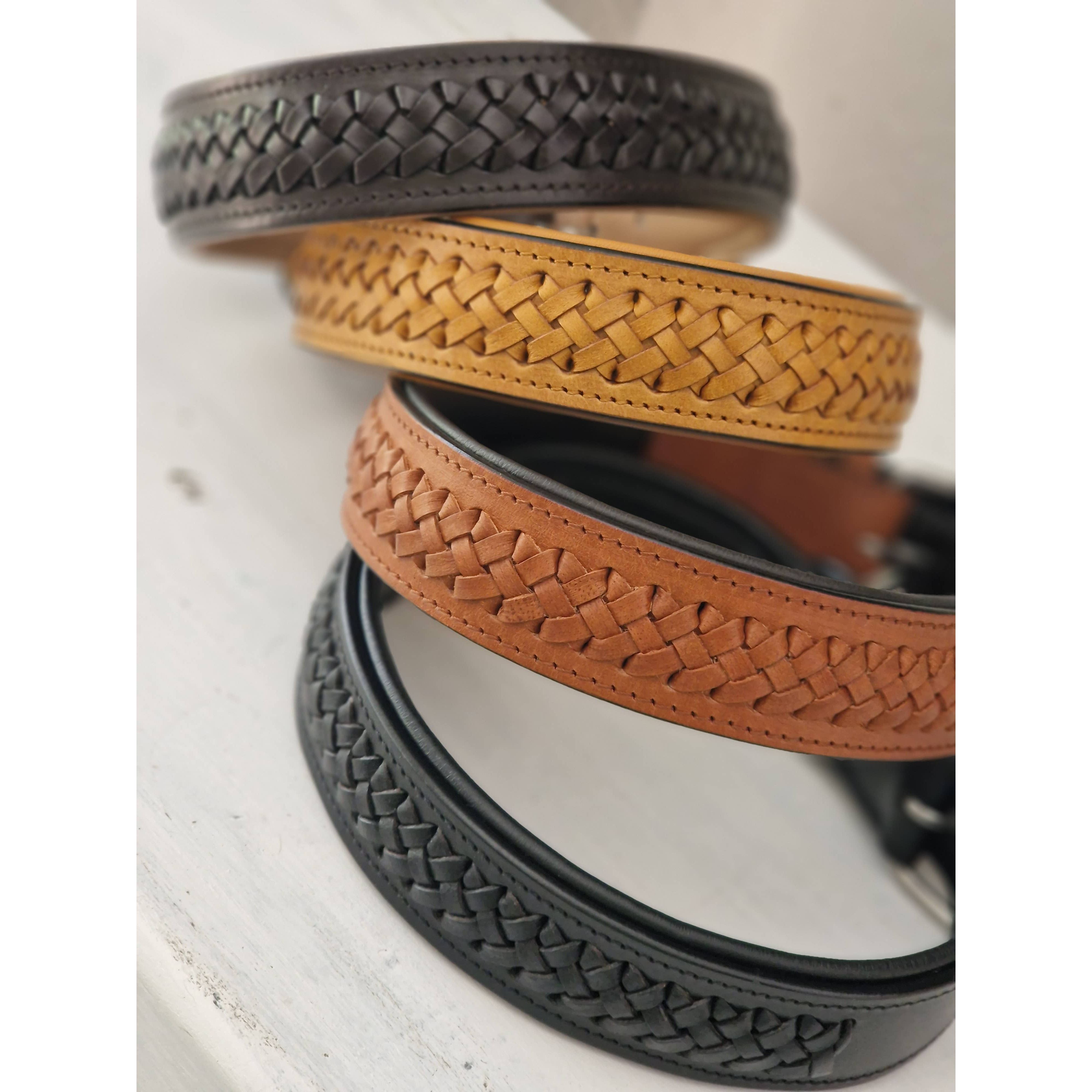 Kay-line Leather collar BLACK PEPPER