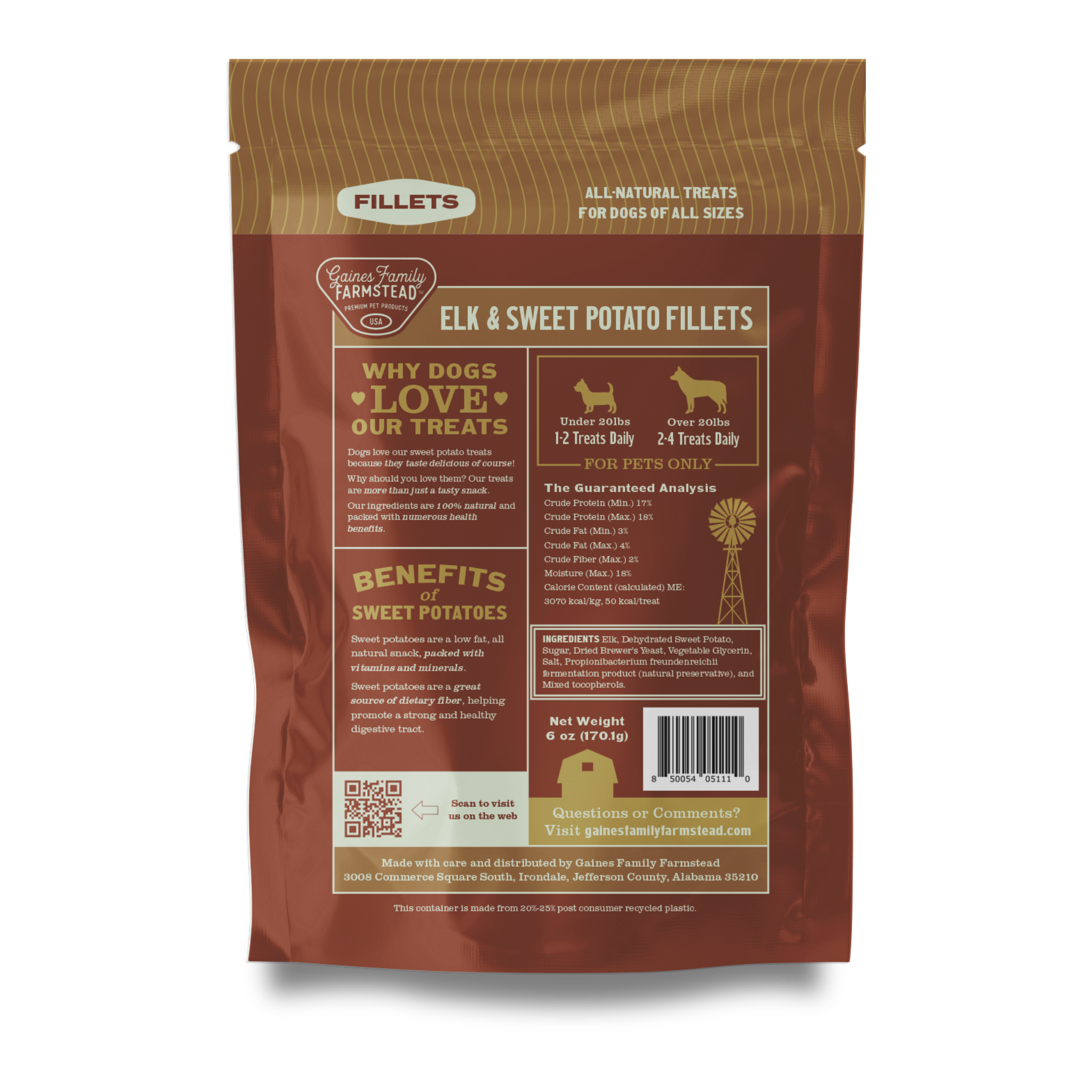 Gaines Family Elk and Sweet Potato Fillets 6oz