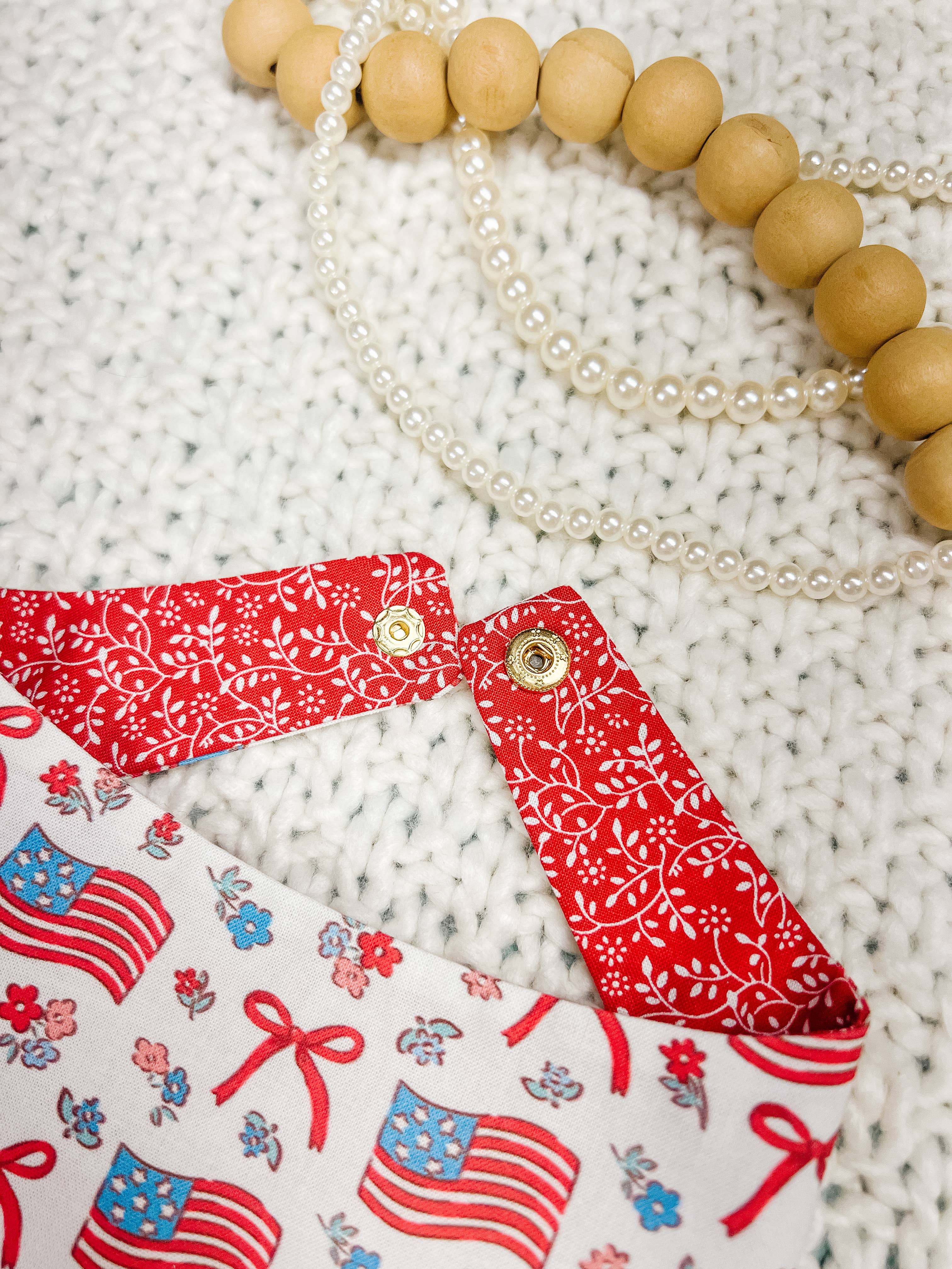 Stellaloo American Flag Snap-On Dog Bandana Reversible