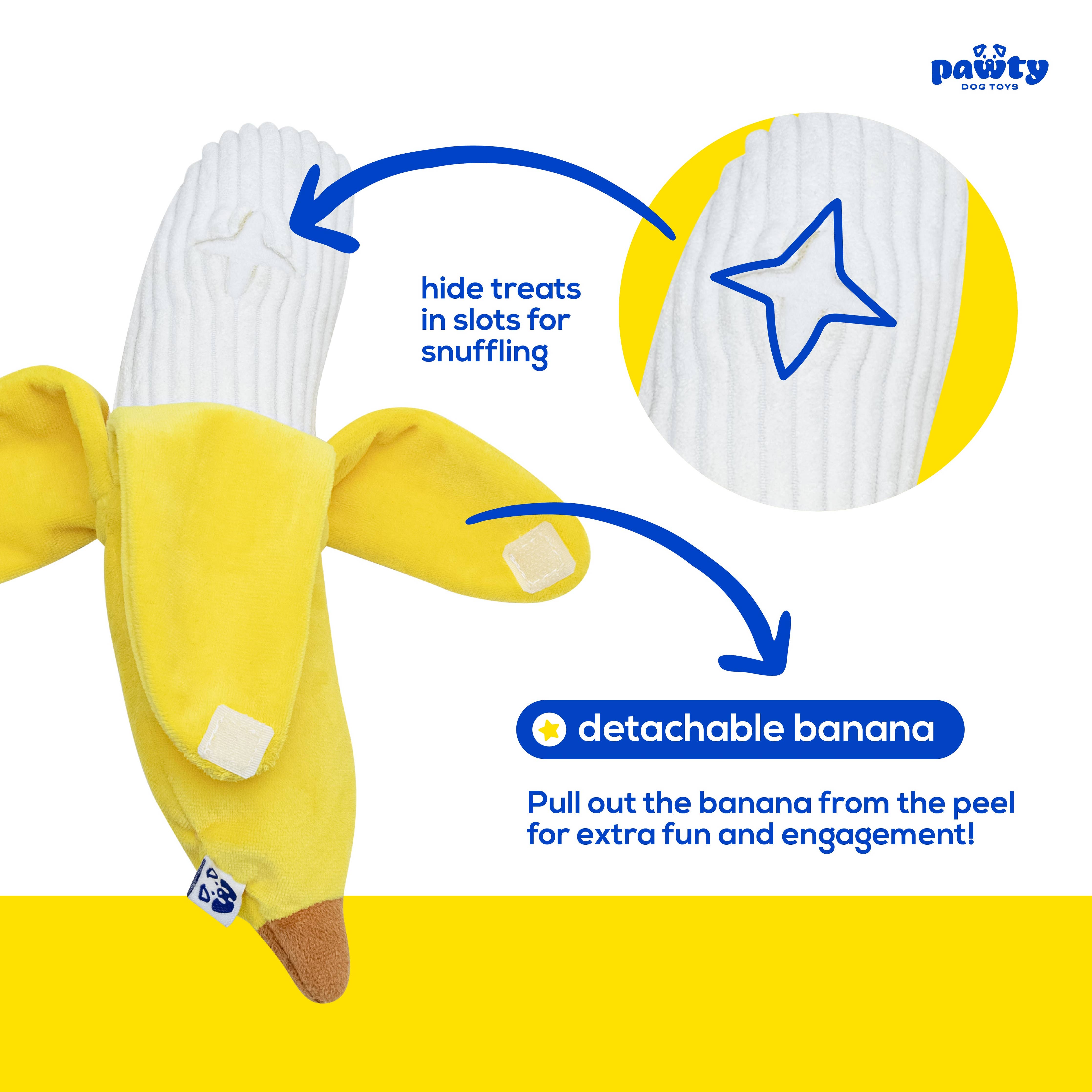 PAWTY Peelable Banana Interactive Dog Toy