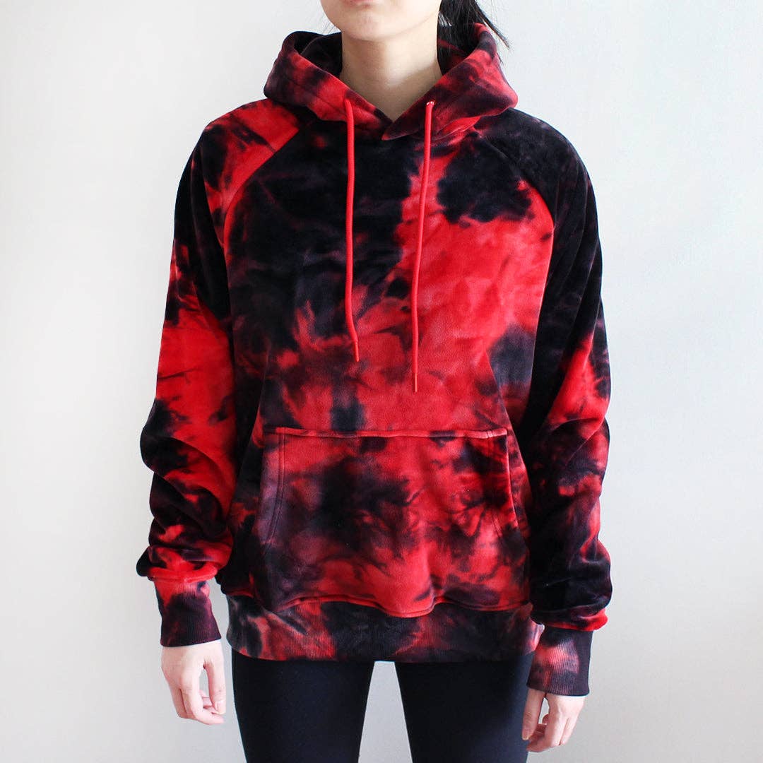 Sparkpaws Red & Black Velvet Human Hoodie