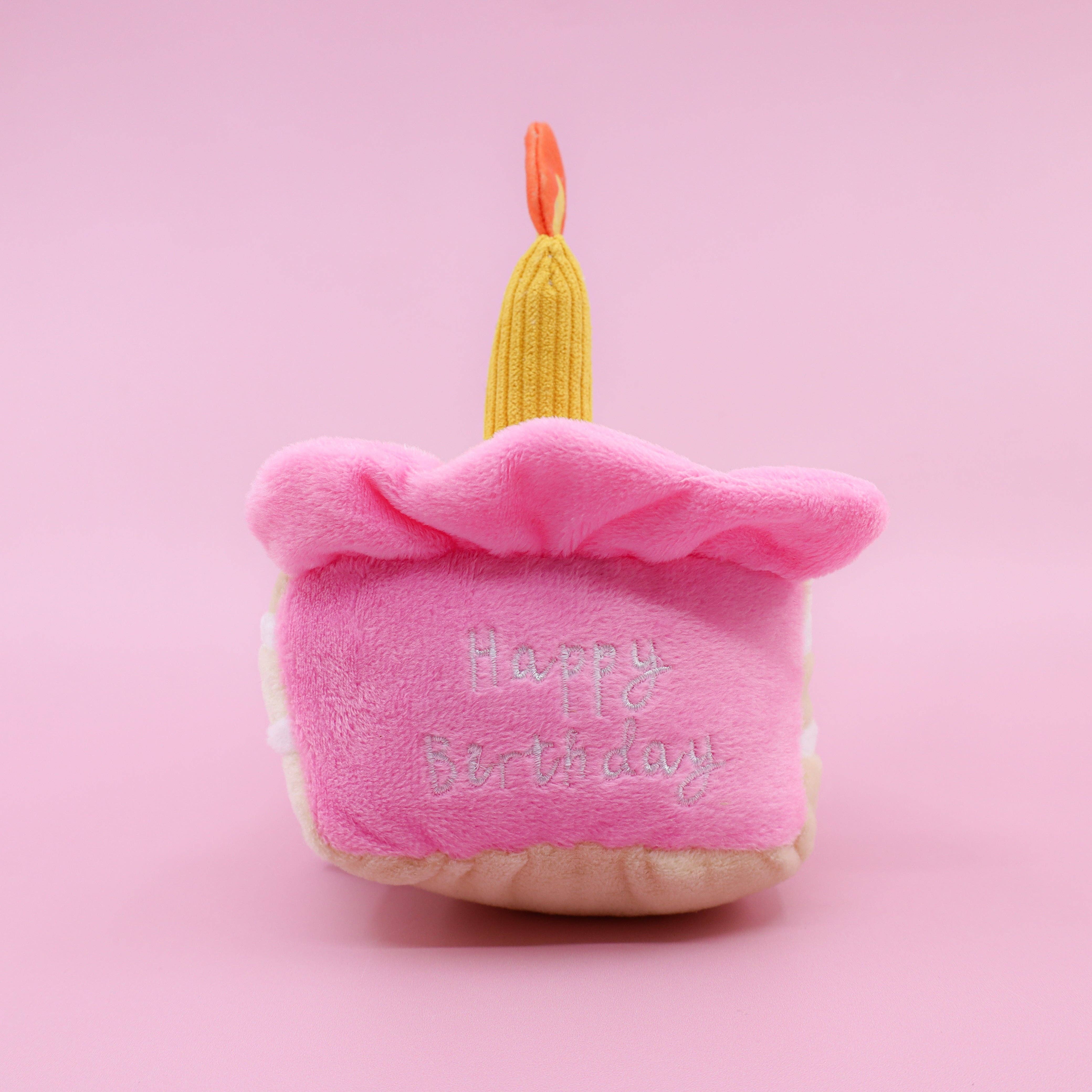 Pablo 7 Co Happy Birthday Cake Squeaky Toy - Pink
