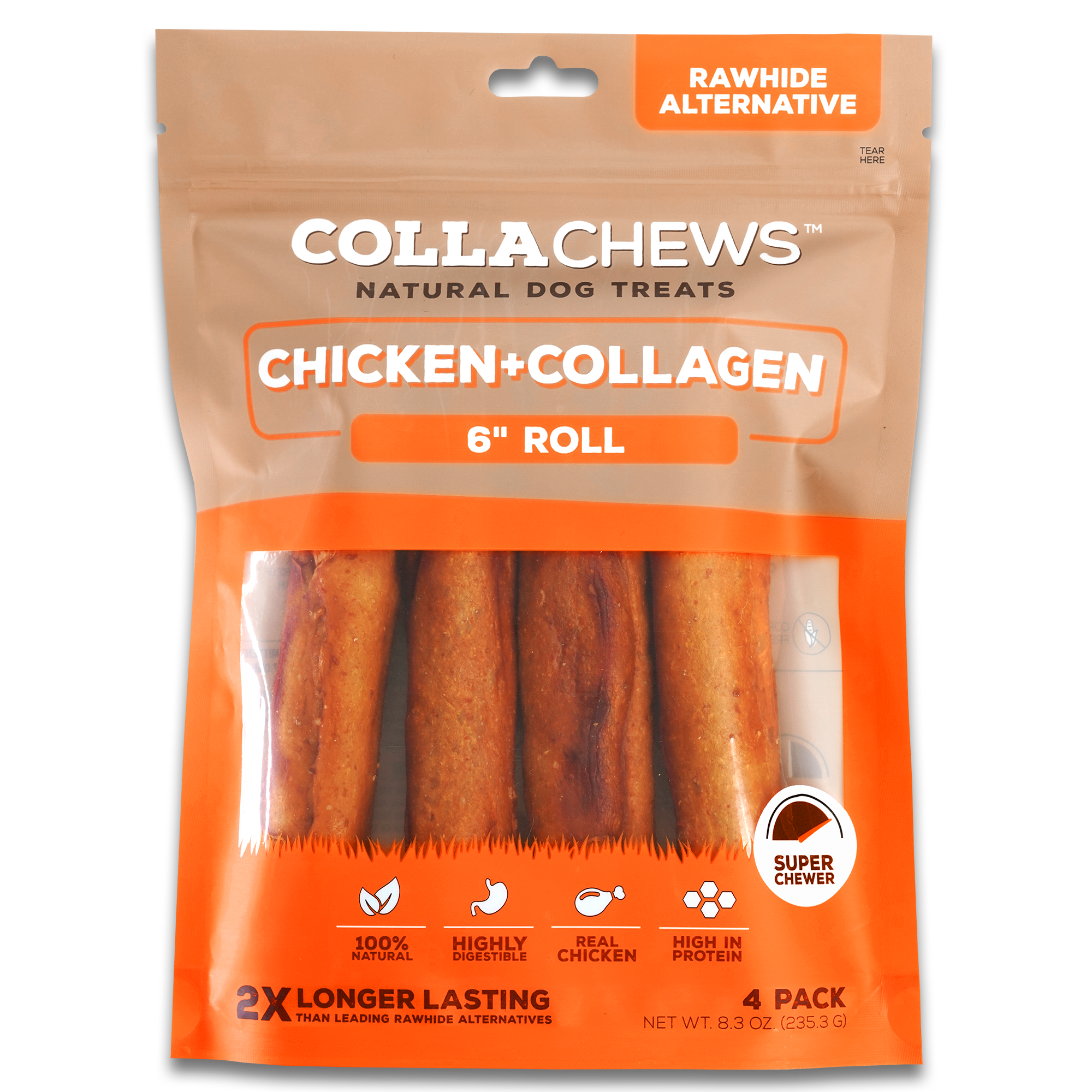 Collachews Chicken + Collagen 6" Rolls