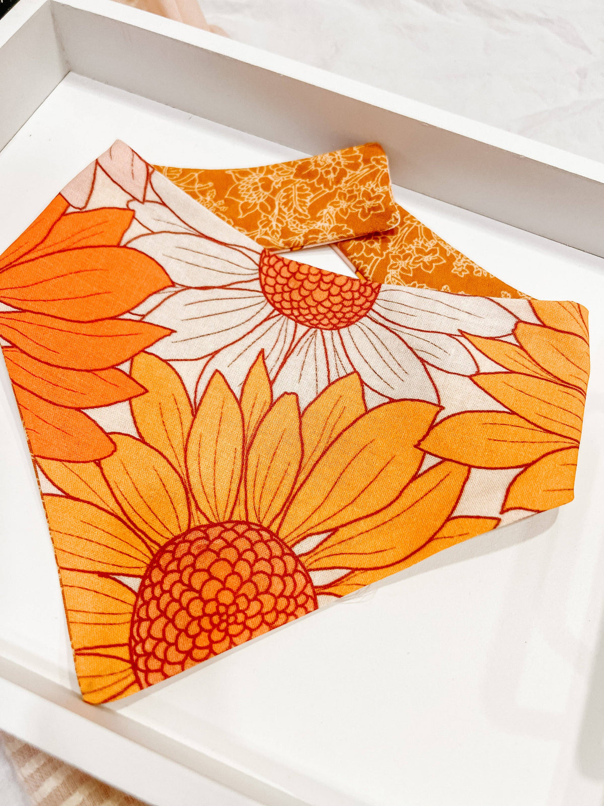 Stellaloo Sunflowers Snap-On Reversible Bandana