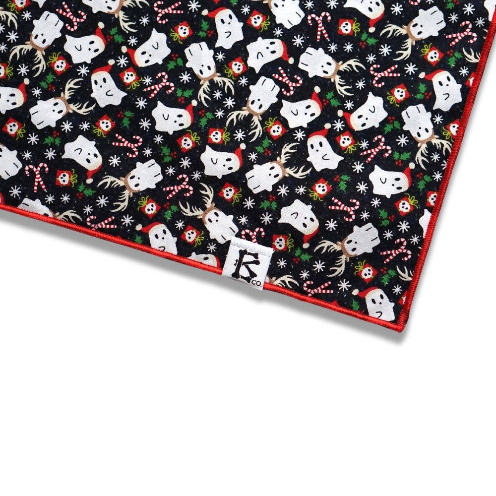 "Ghosts of Christmas" Spooky Ghost Holiday Dog Bandana