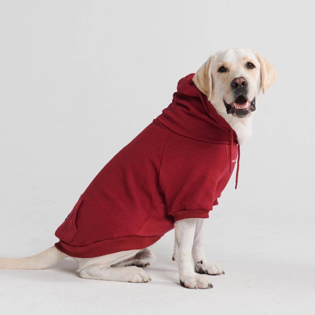 SparkyPaws Essential Dog Hoodie - Burgundy