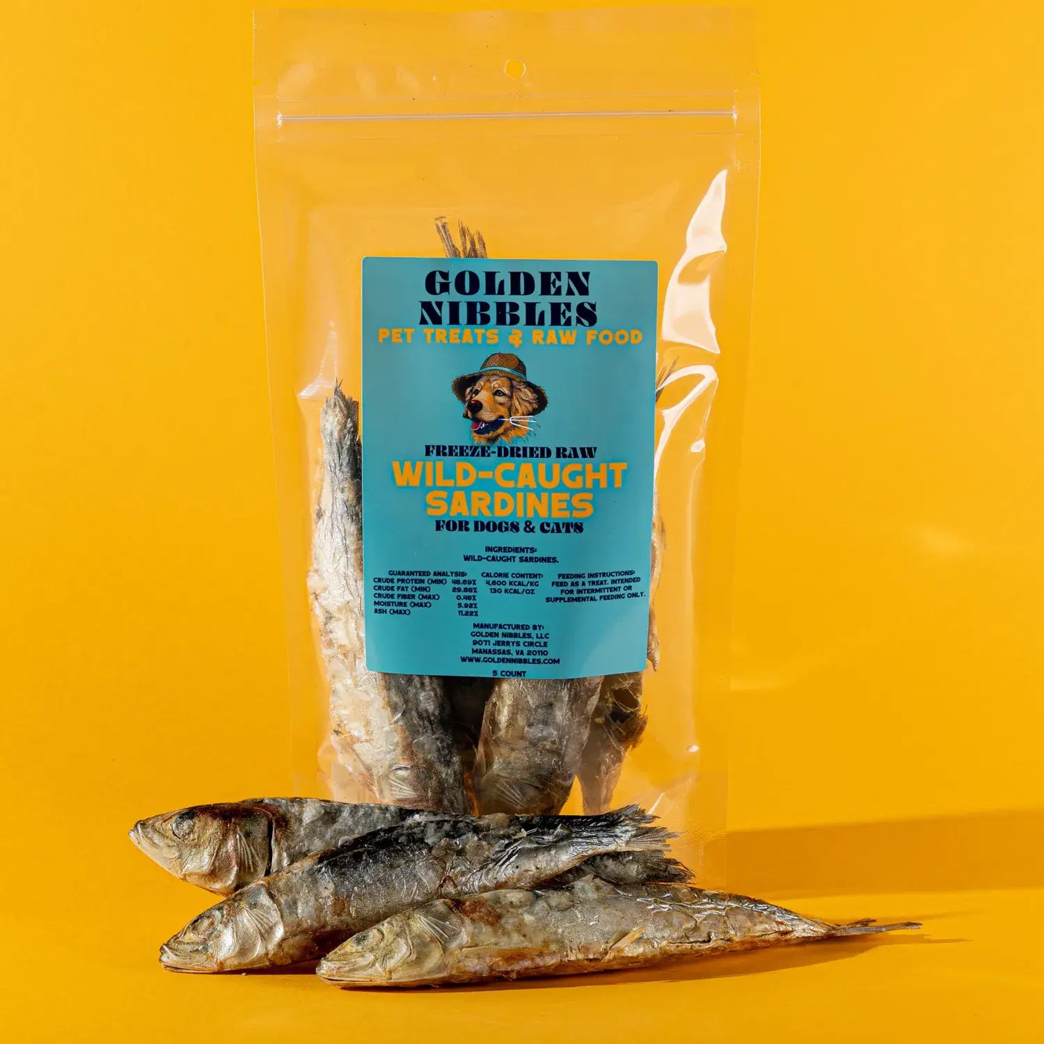 Golden Nibbles Sardines - Bag of 5