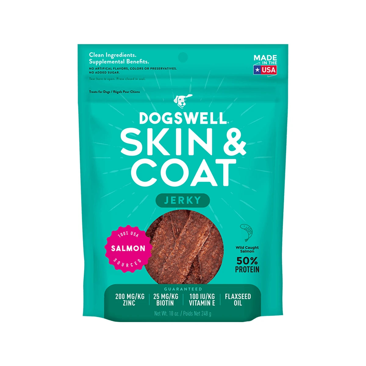 Dogswell Skin & Coat Jerky Salmon 10oz