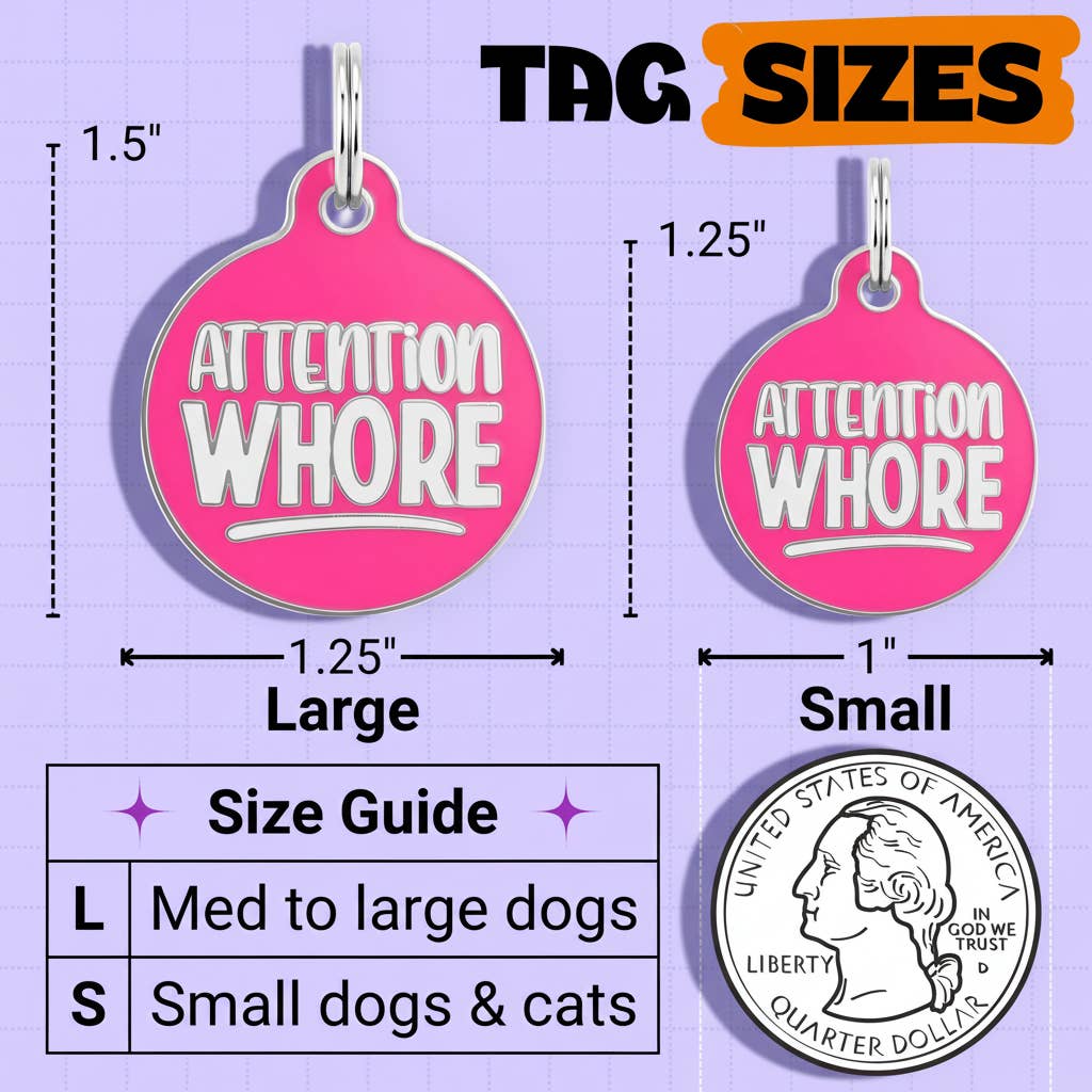 Bad Tags Attention Whore Pink