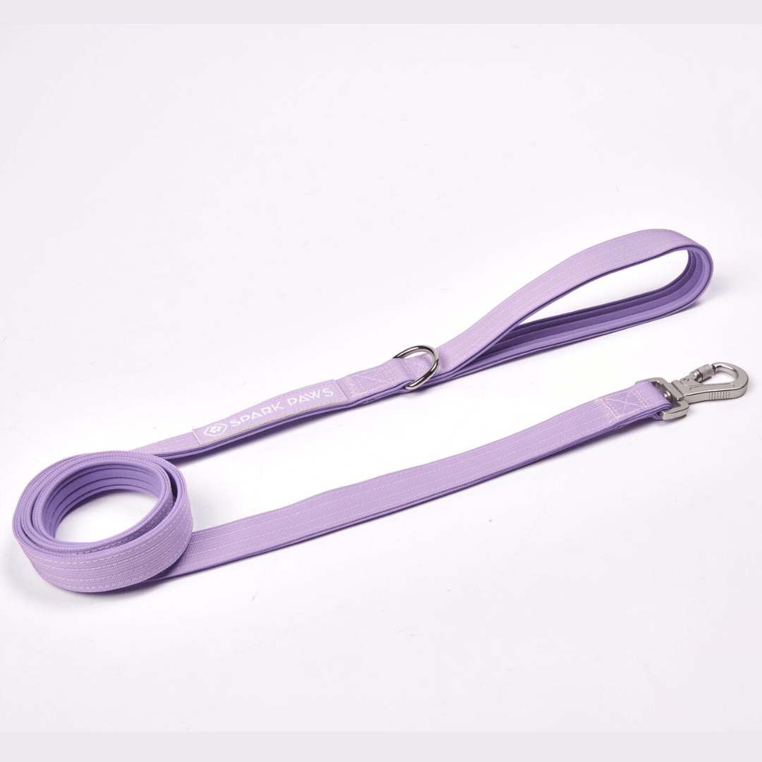 Spark Paws Leash and Poop Bag Holder Set - Lilac