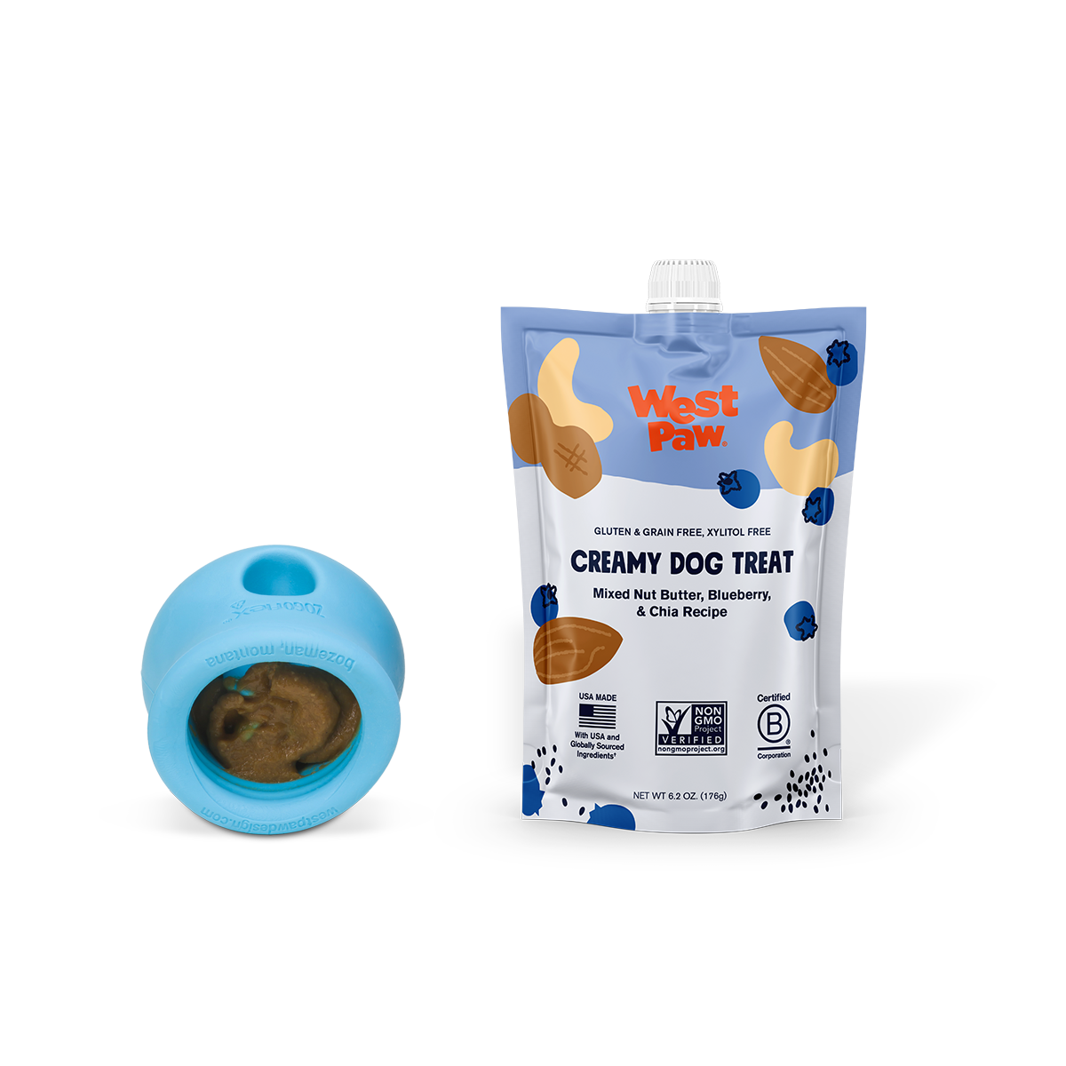 West Paw Nut Butter, Blueberry, and Chia Seed Creamy Dog Treat