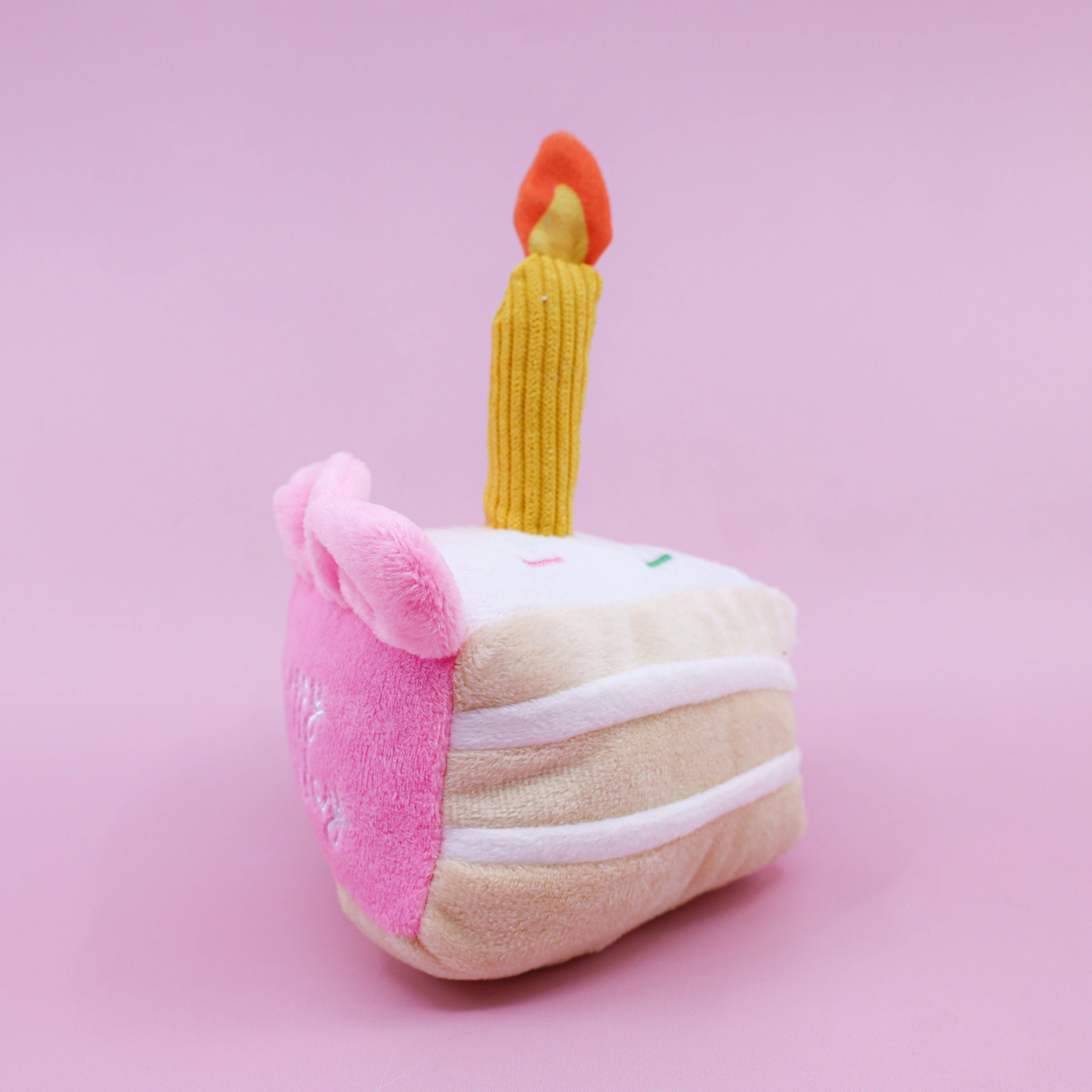 Pablo 7 Co Happy Birthday Cake Squeaky Toy - Pink